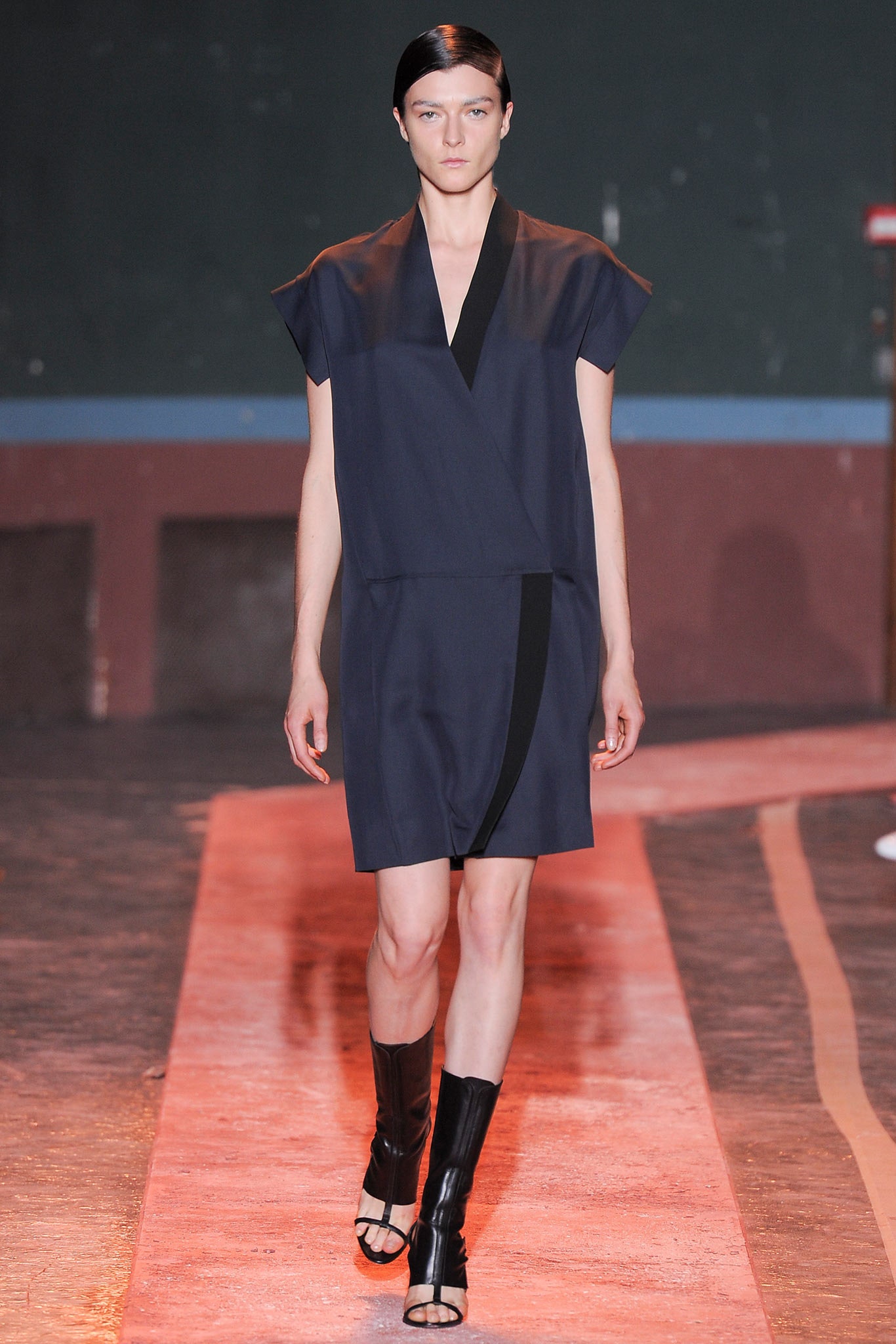 asymmetric kimono-style mini dress