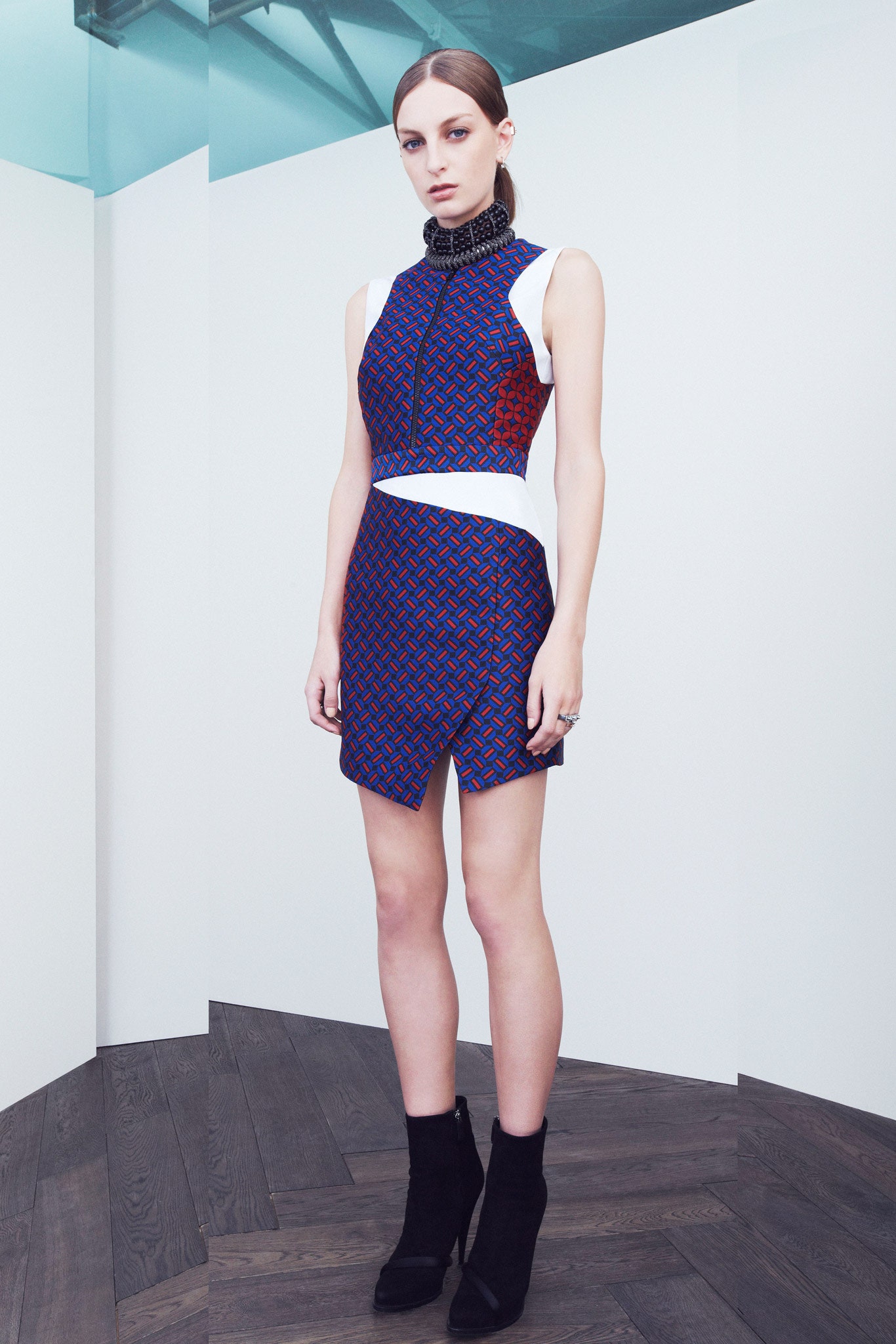 geometric cutout mini dress