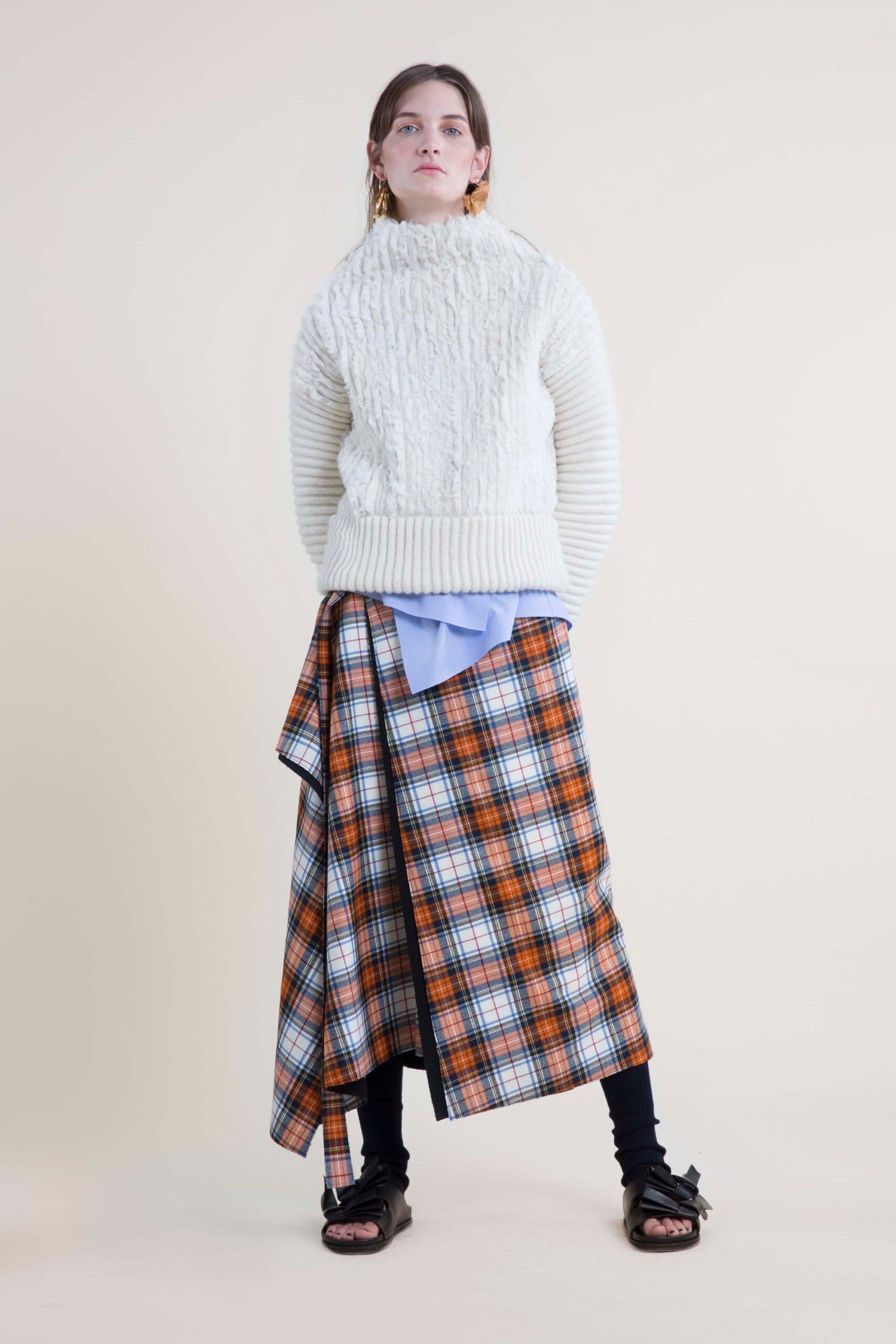 tartan wrap maxi skirt