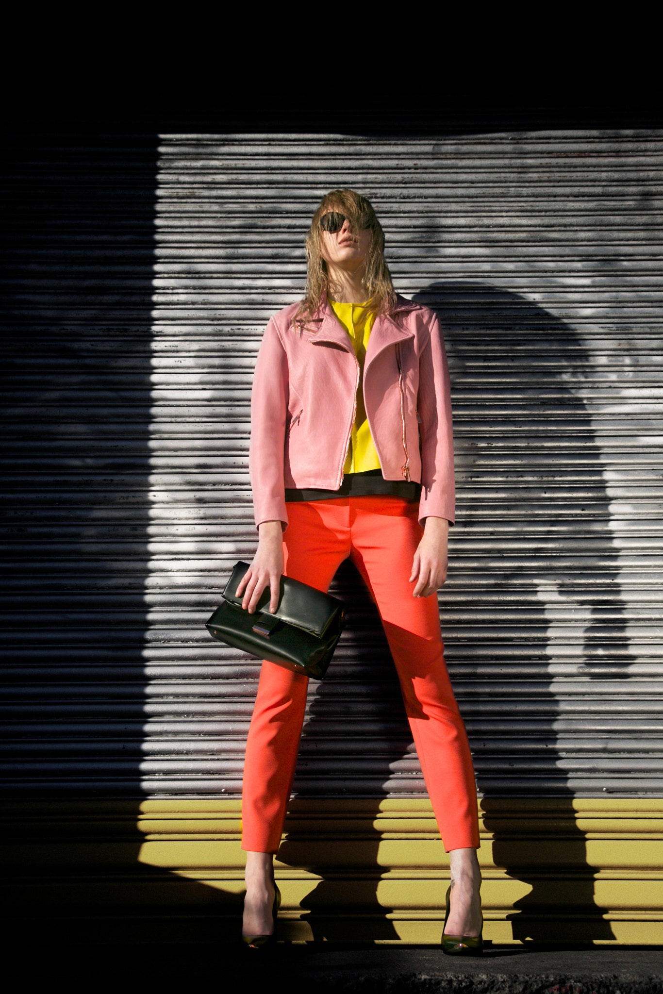 orange unknown tailored straight-leg pants