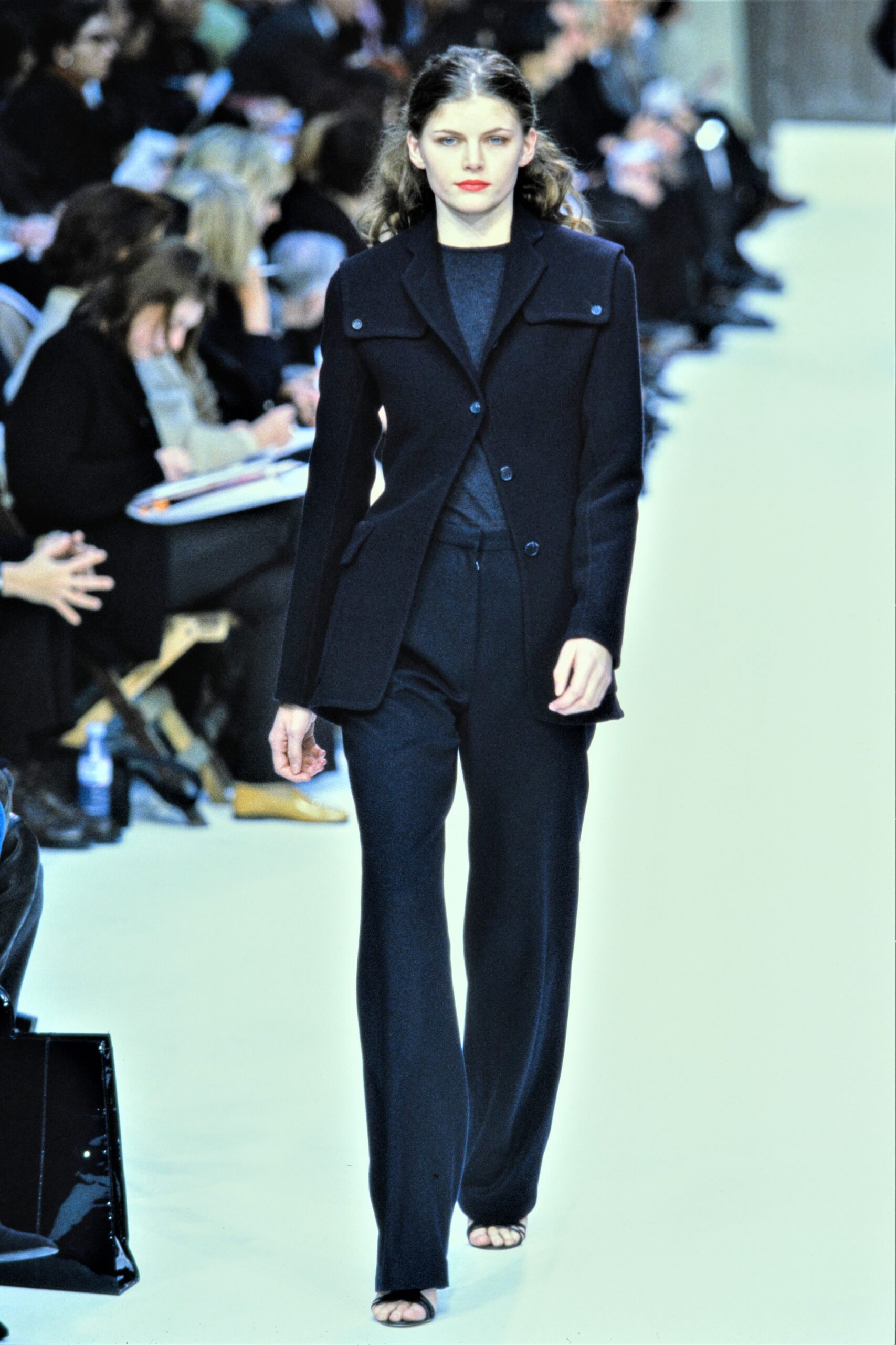 black tailored blazer with flap pockets