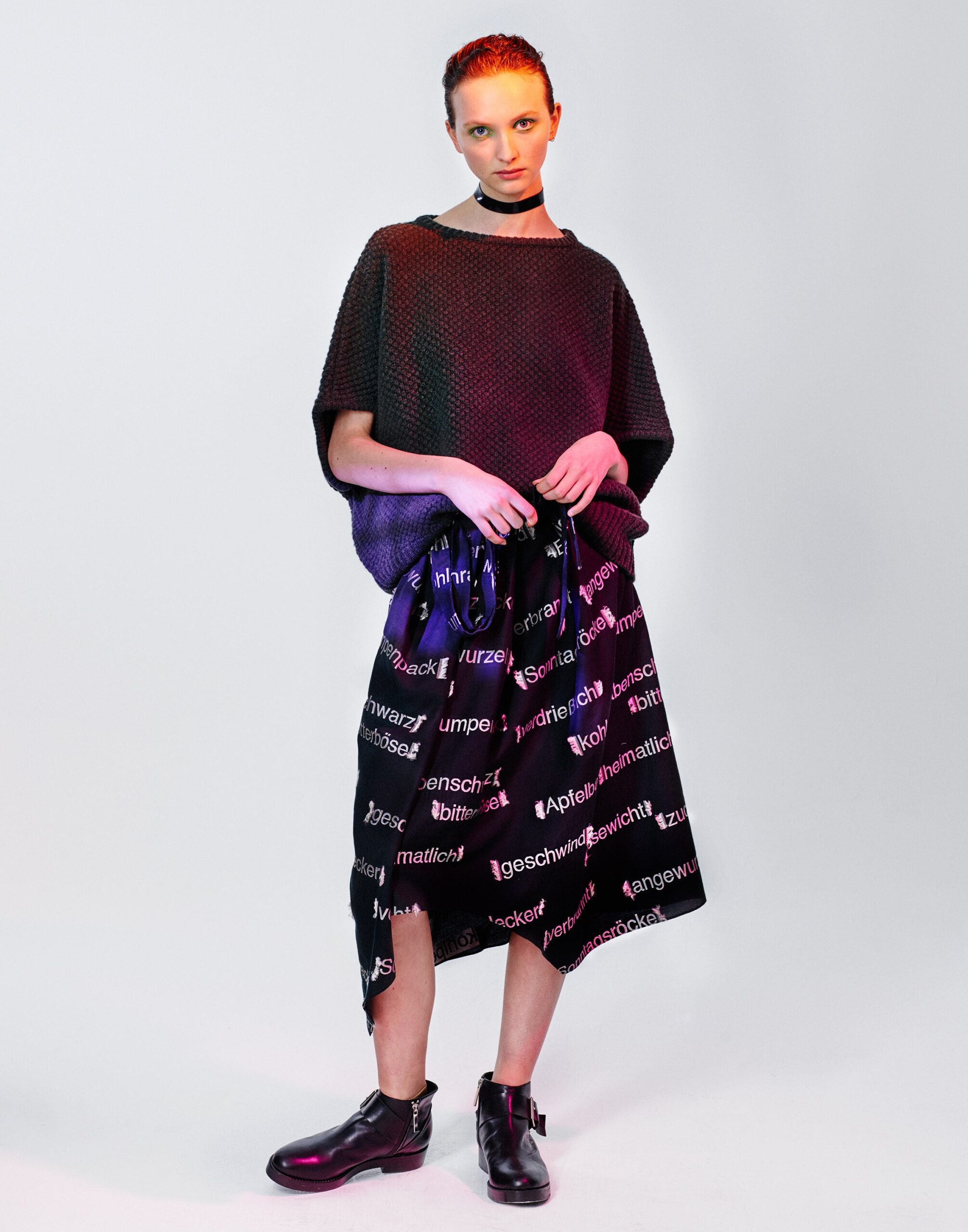 oversized knit poncho top