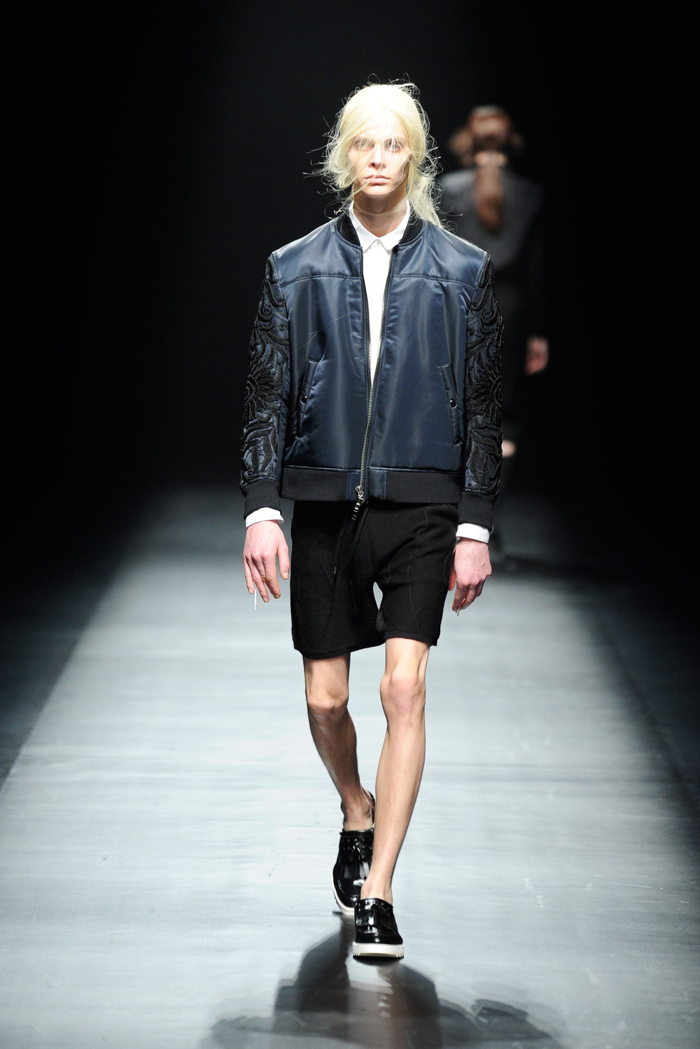 embroidered satin bomber jacket
