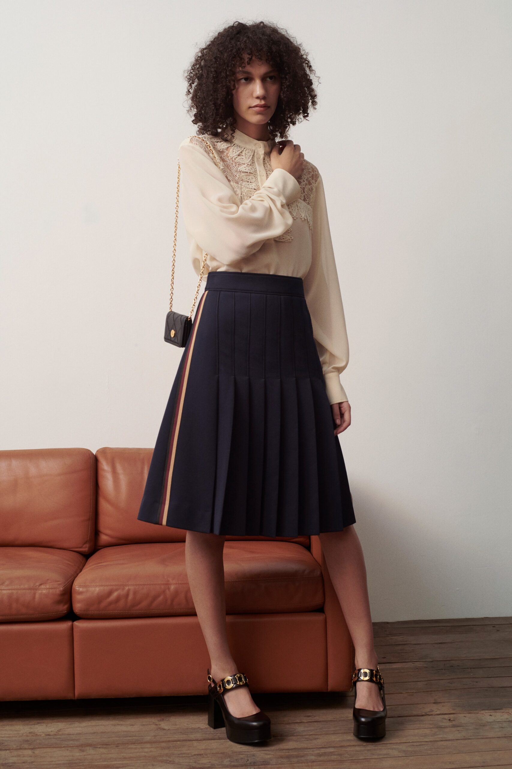 ivory lace silk blouse