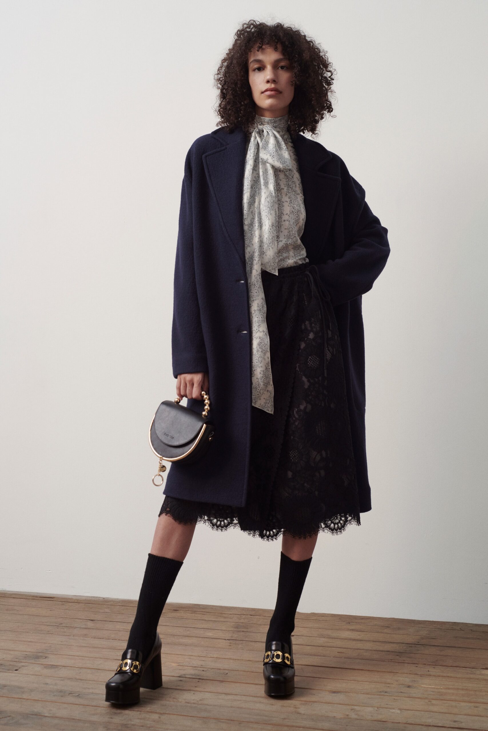 oversized blue wool coat