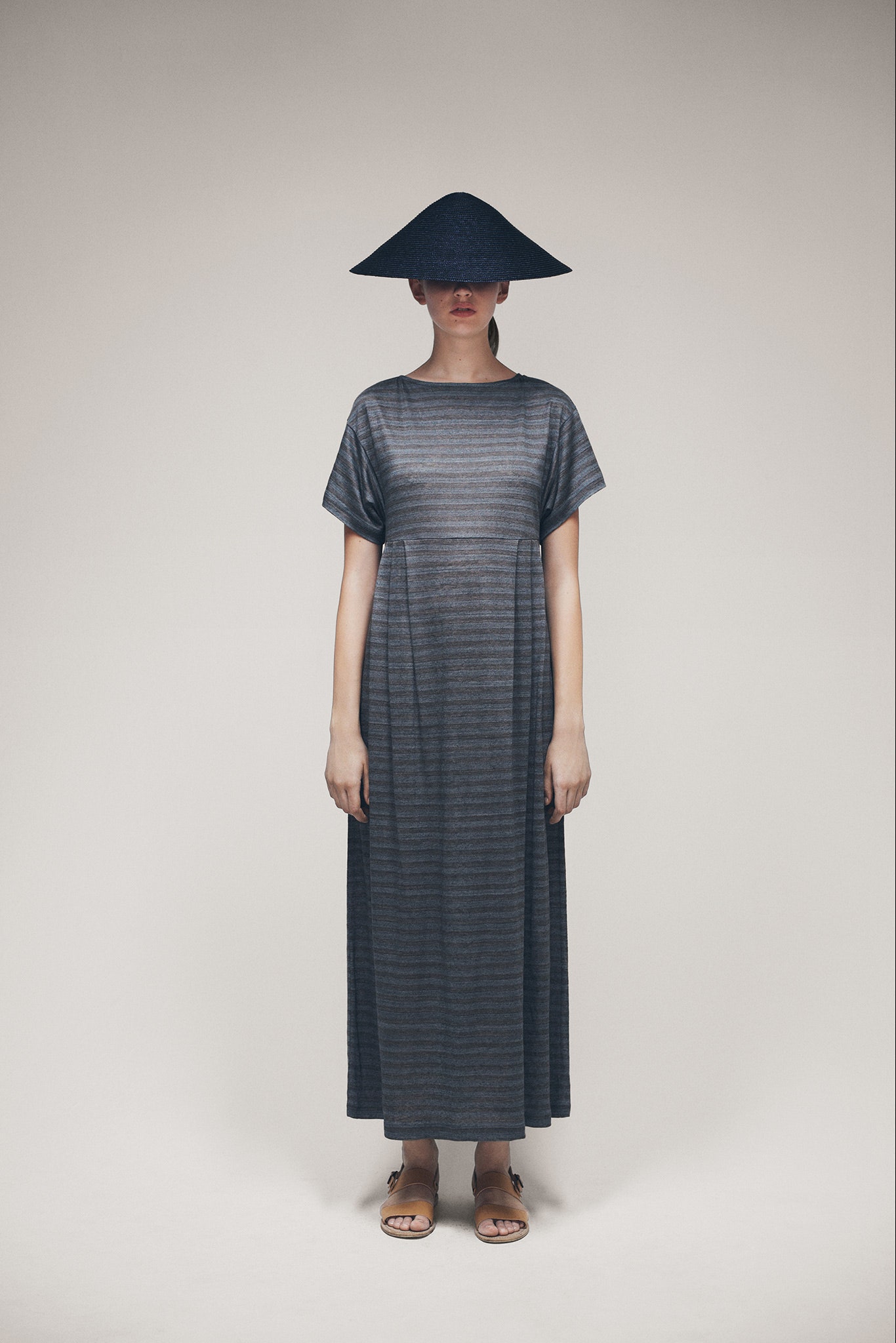 blue straw wide-brimmed textured hat