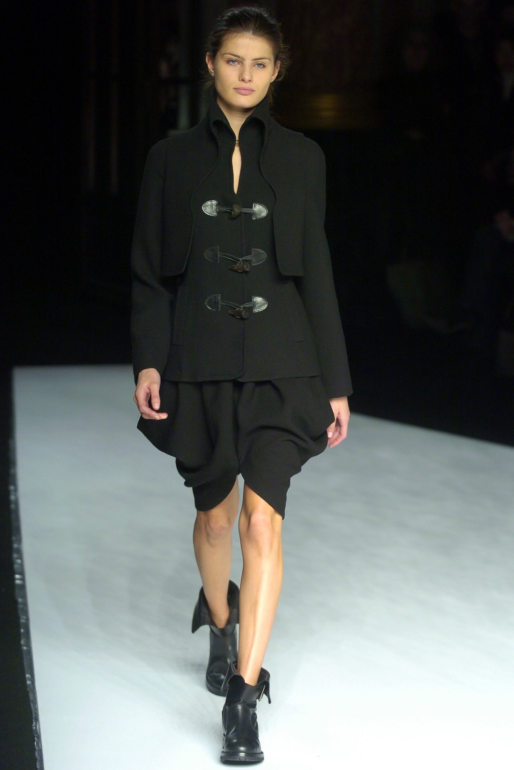 black toggle-front high-neck jacket