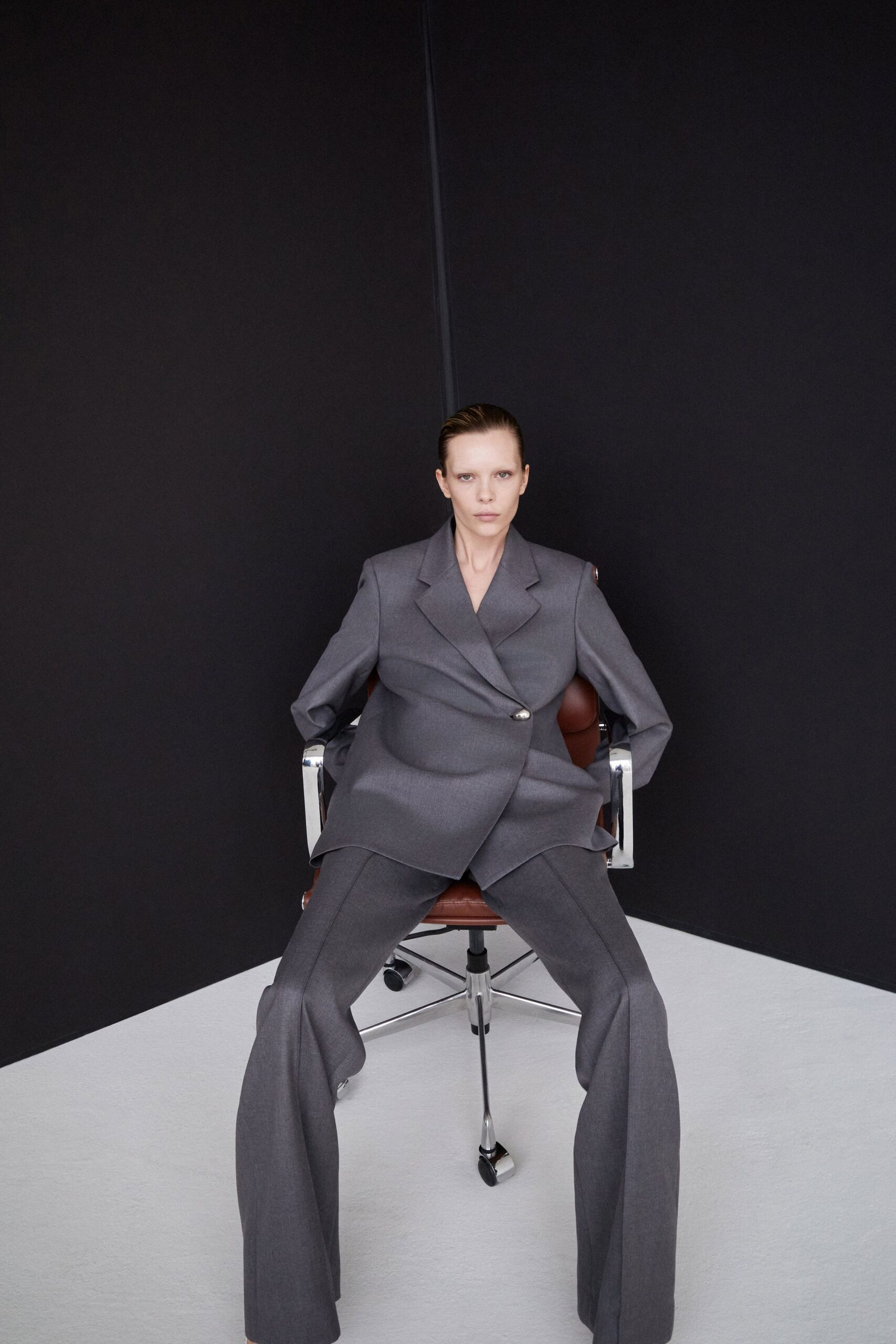 gray tailored wool suit