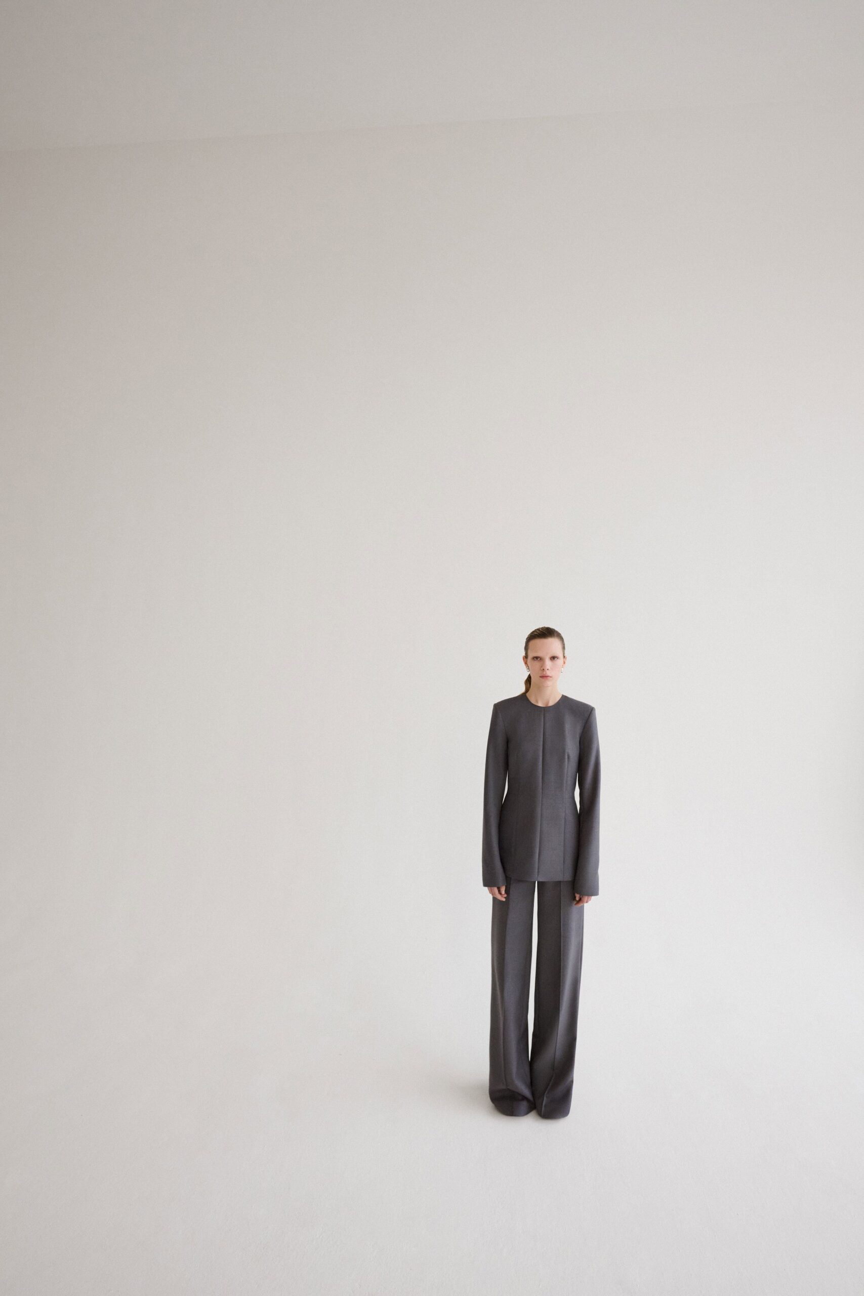 gray tailored wool suit