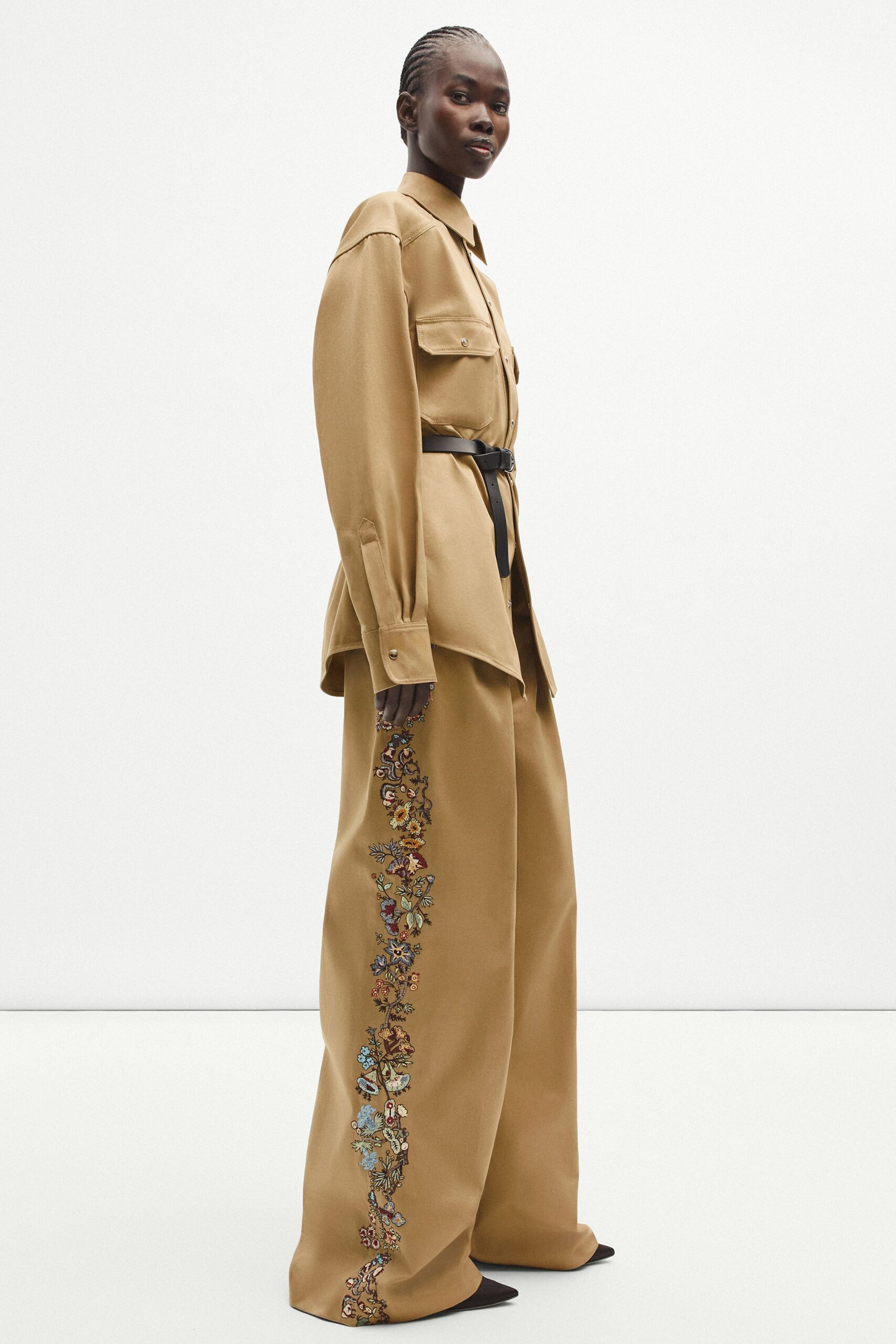 beige relaxed shirt and pants