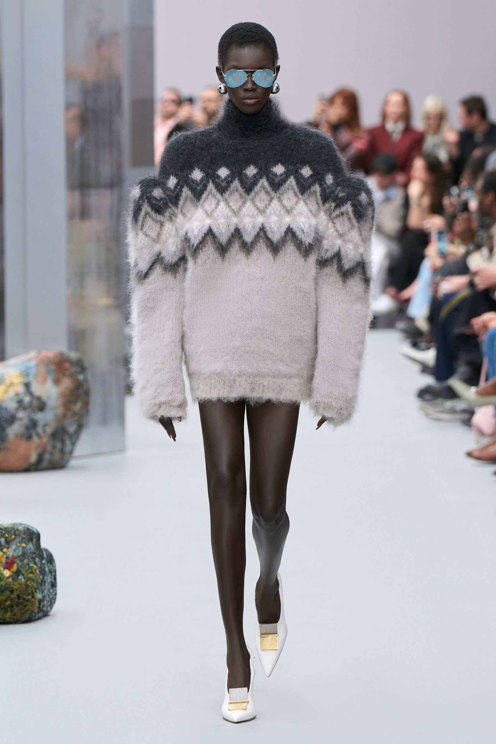 oversized patterned wool sweater