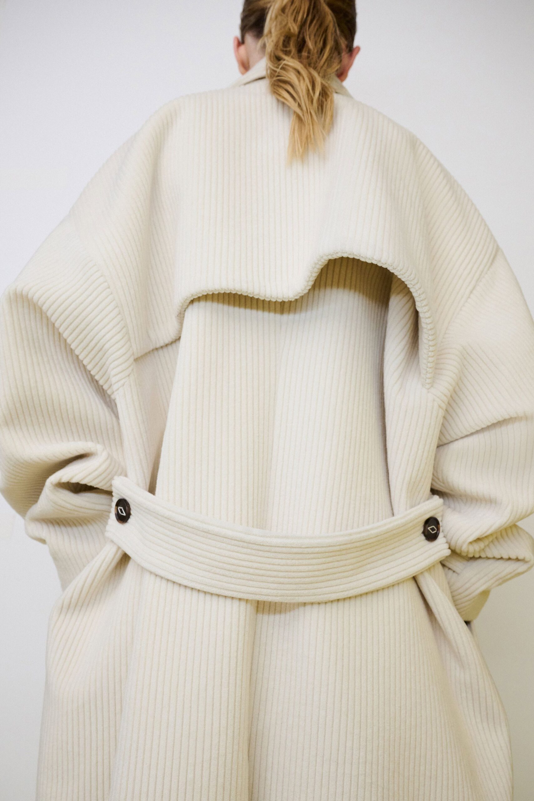 beige oversized wool coat
