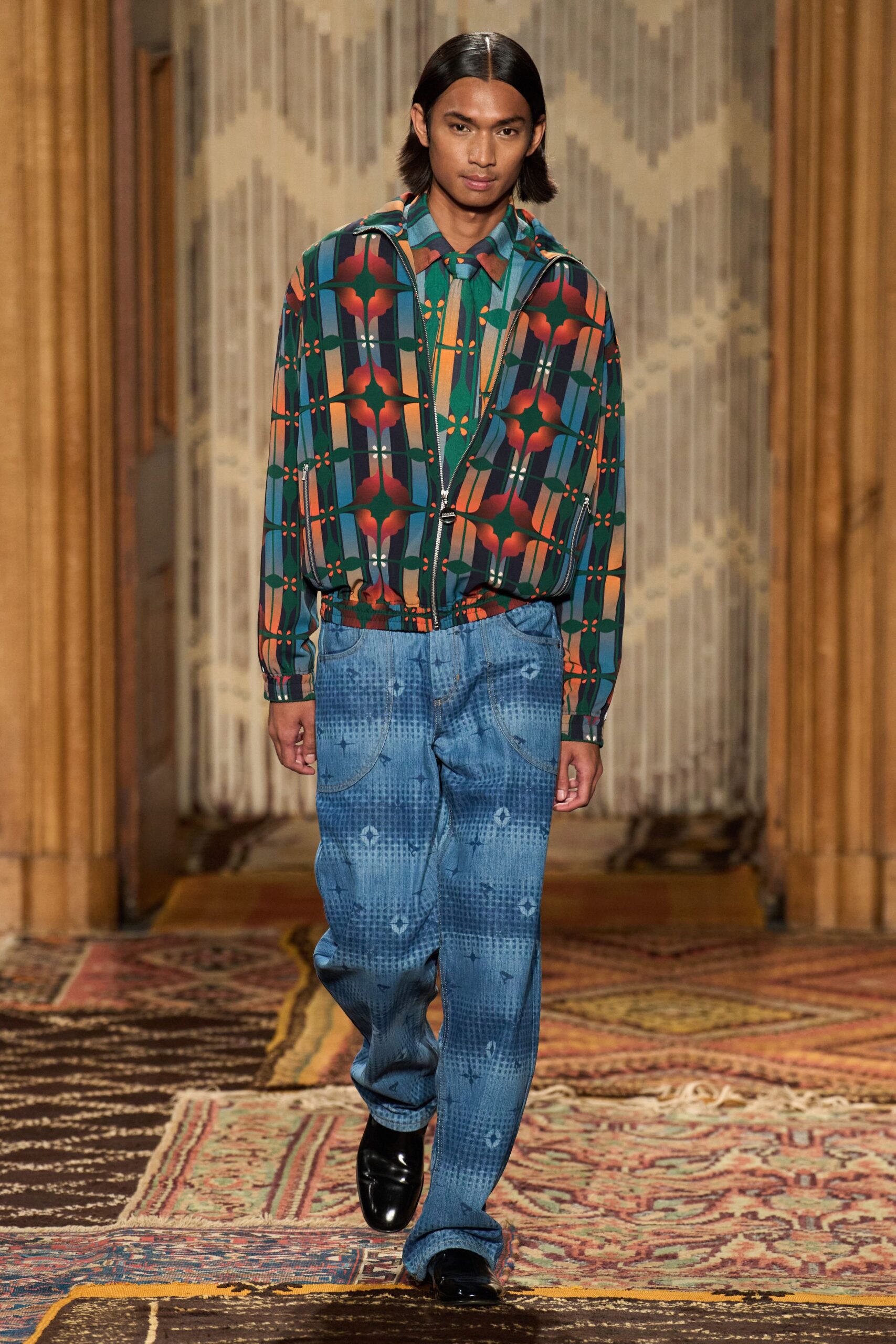 printed shirt with relaxed pants