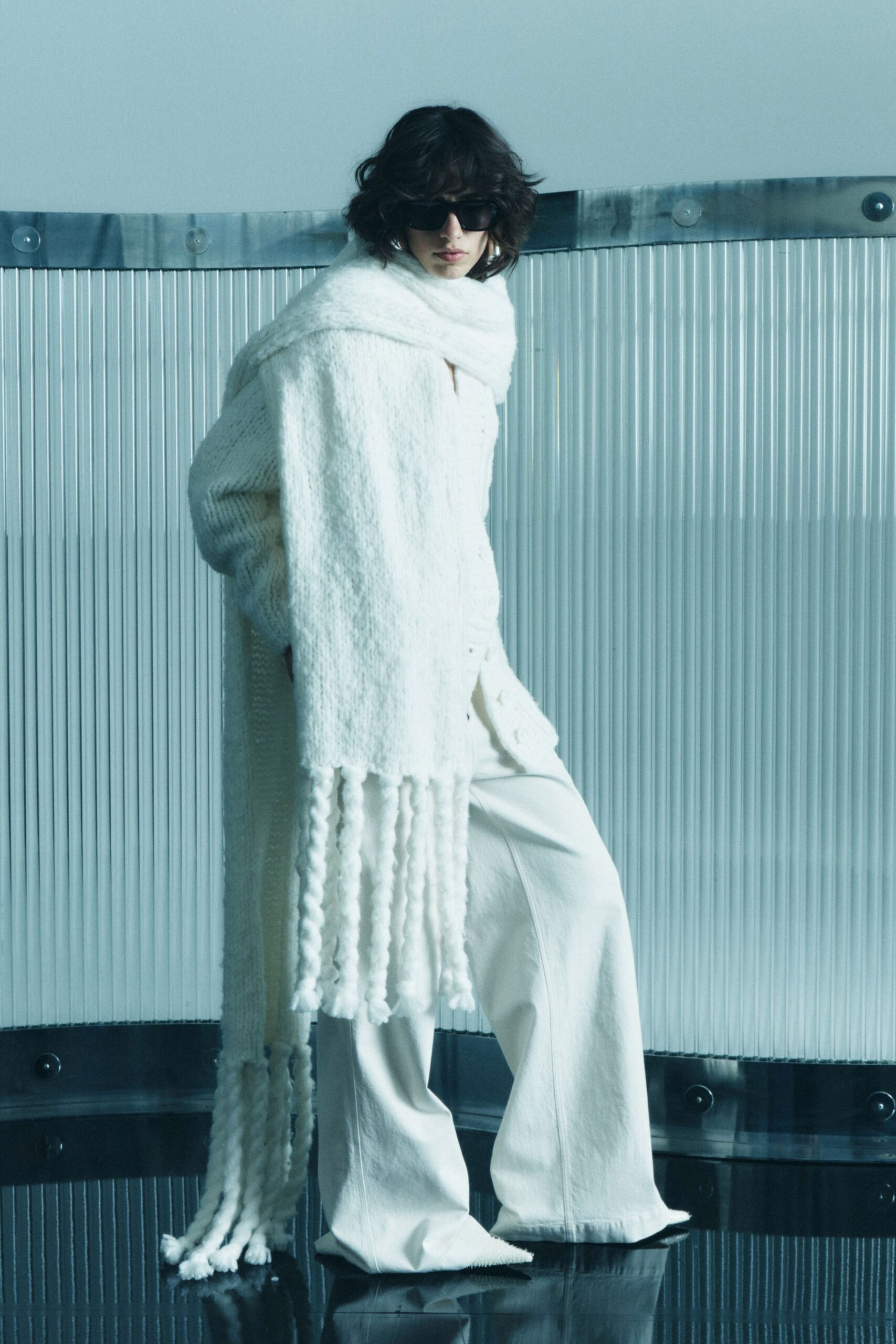 white wool relaxed sweater and pants