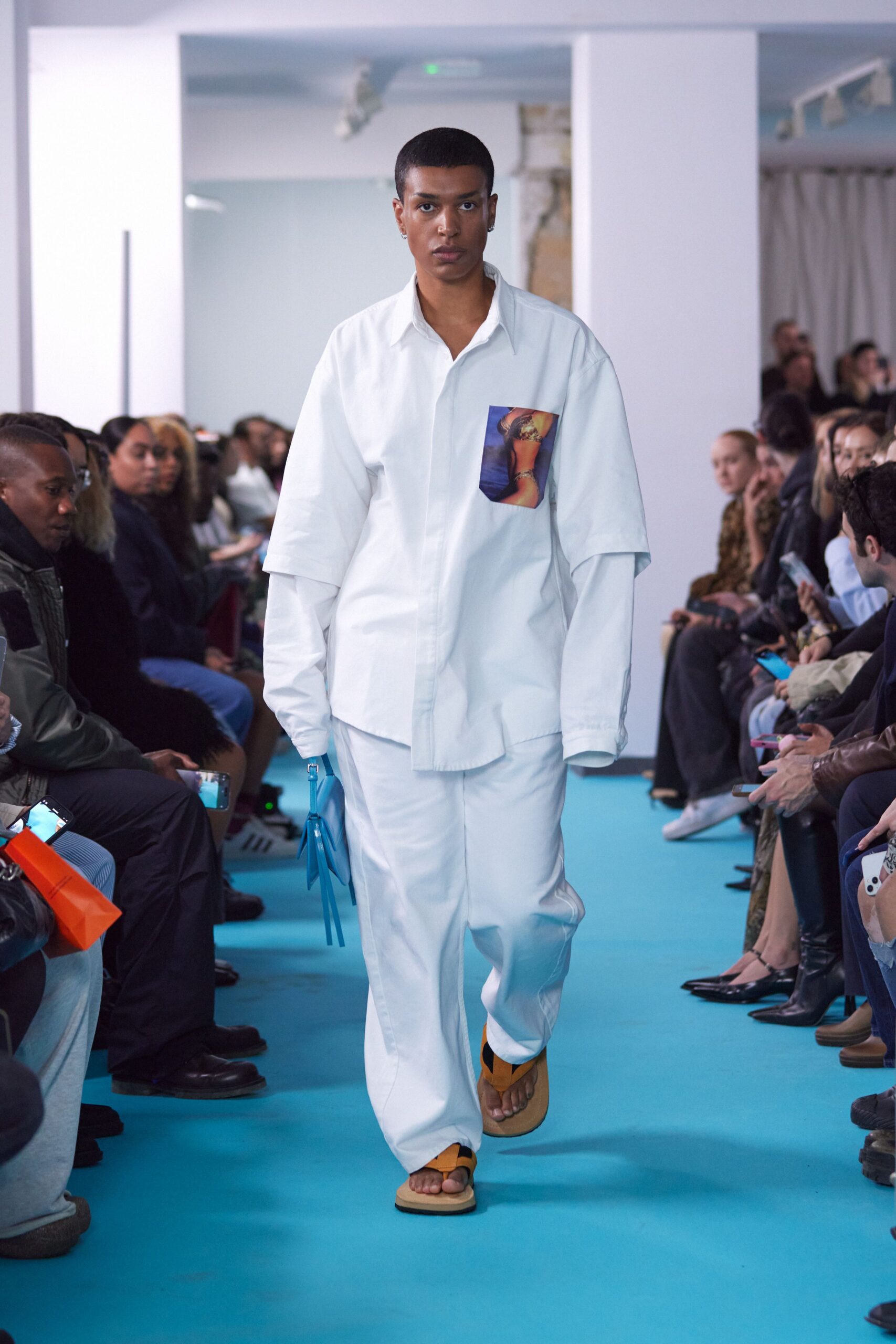 white relaxed shirt and pants