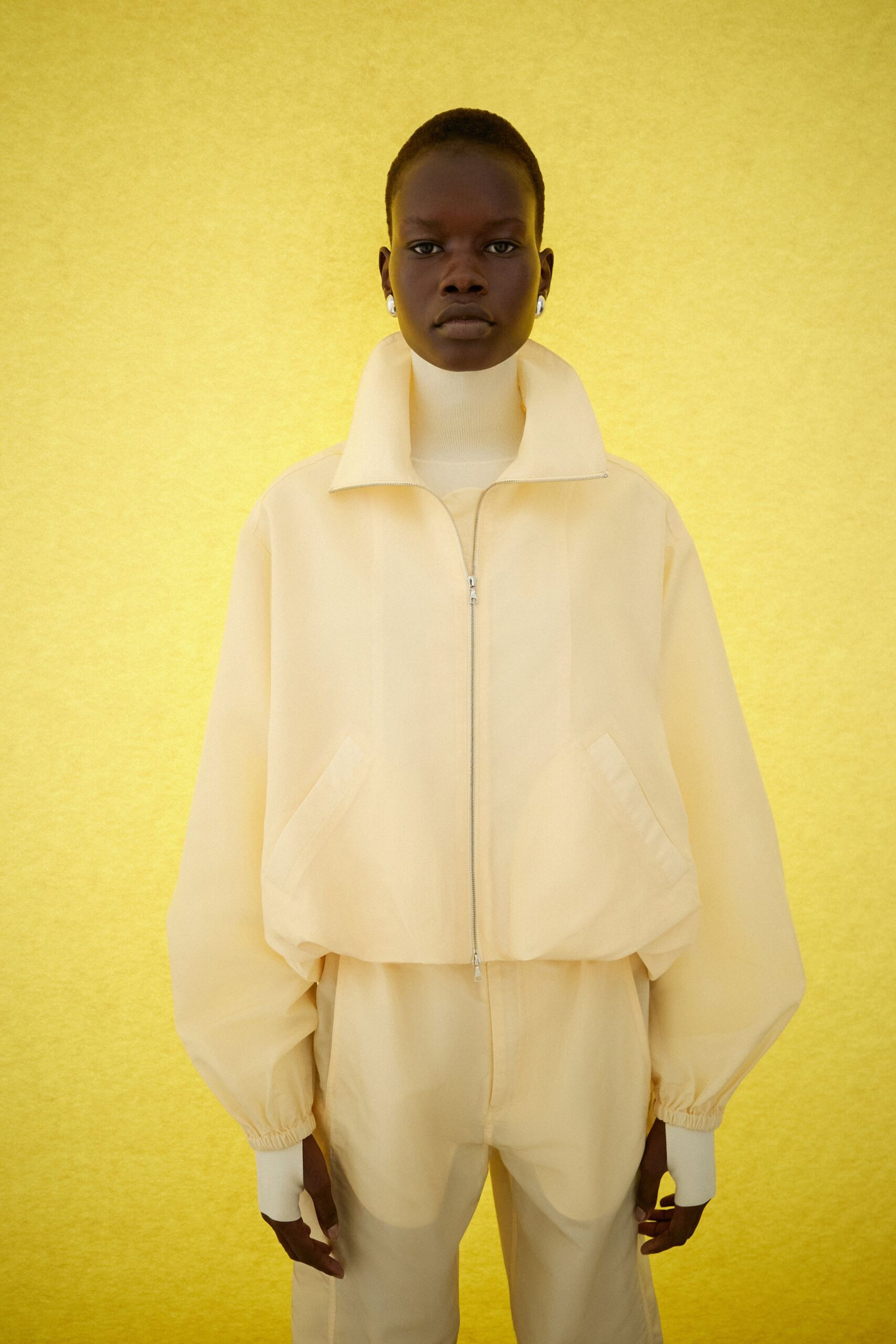 yellow relaxed jacket and pants