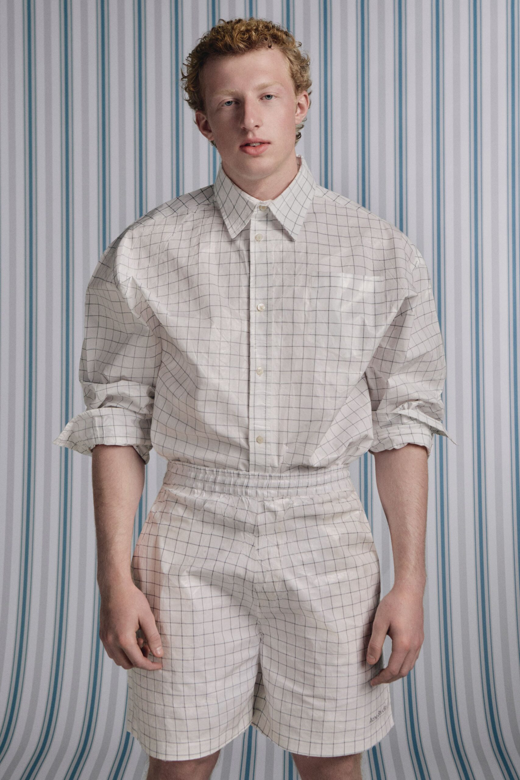 checked shirt and shorts