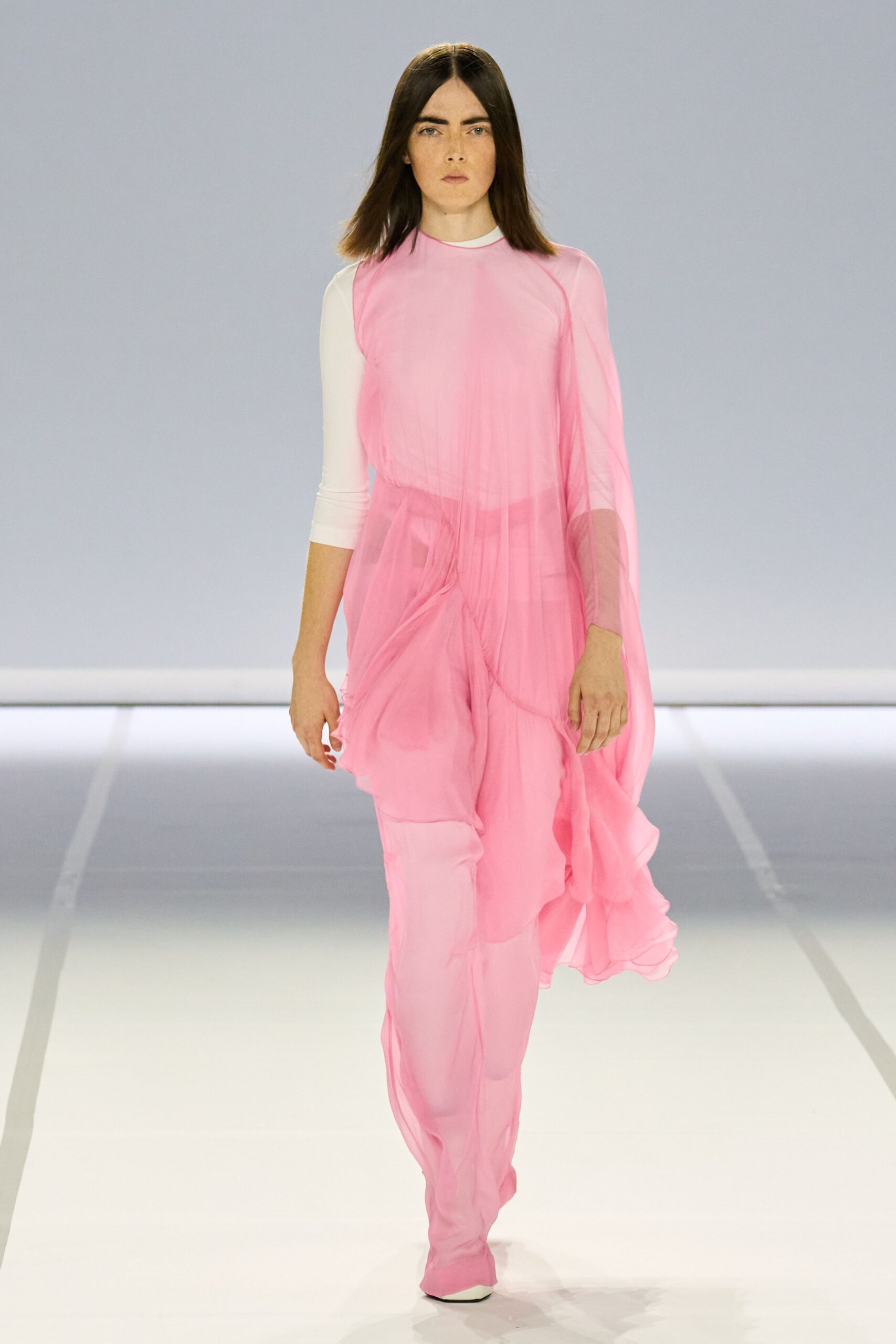 pink chiffon cape and pants
