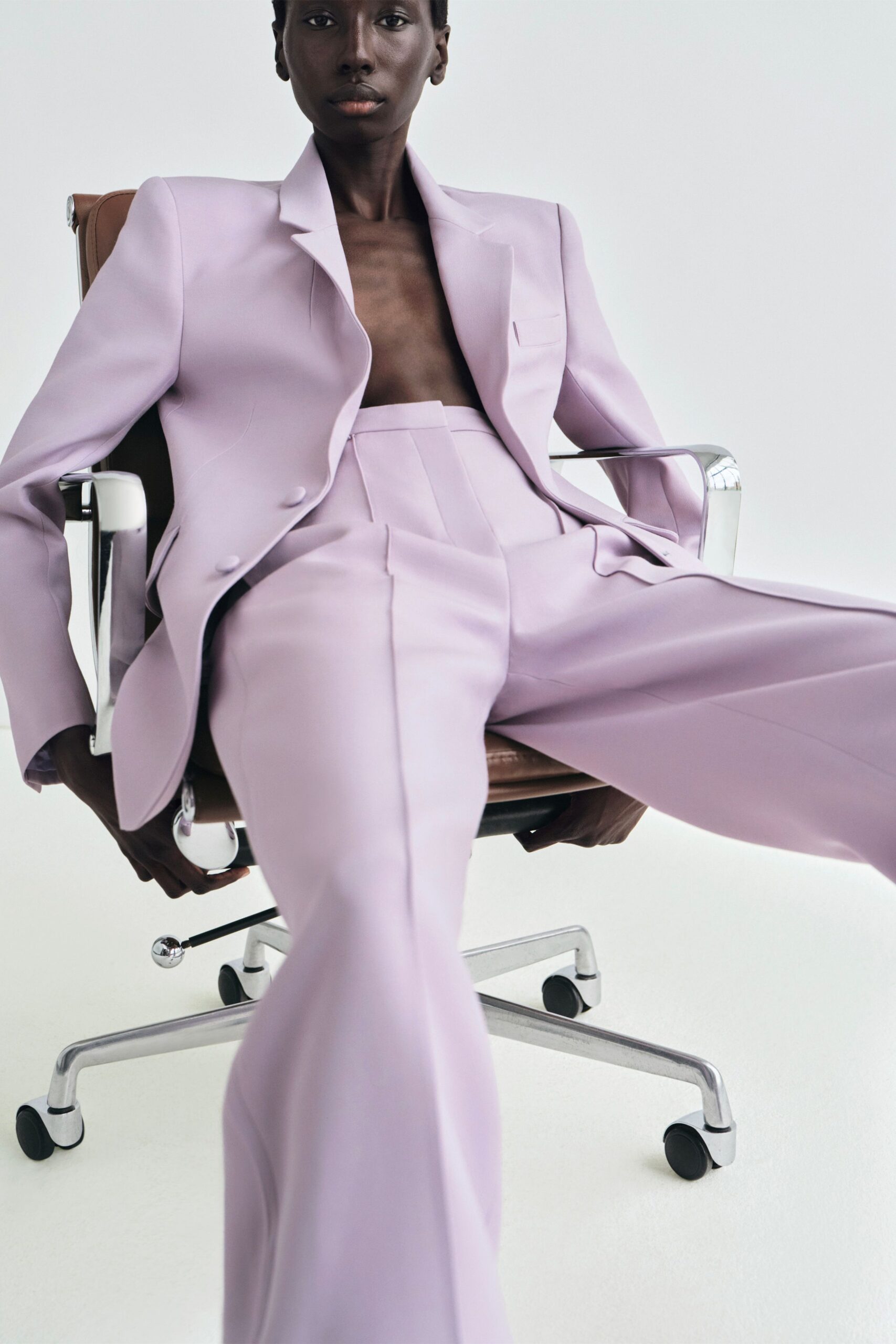 purple tailored suit