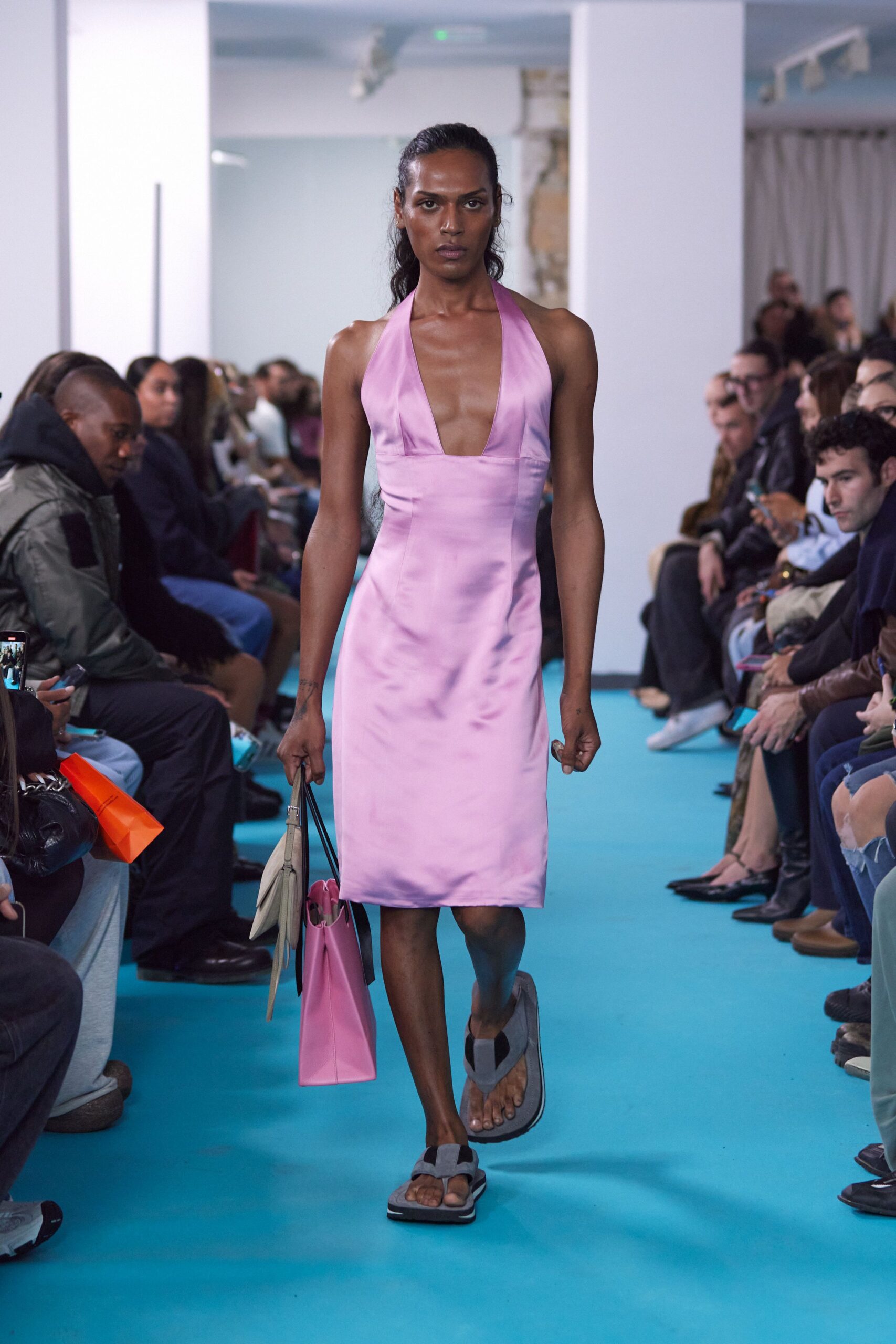 pink fitted sleeveless dress