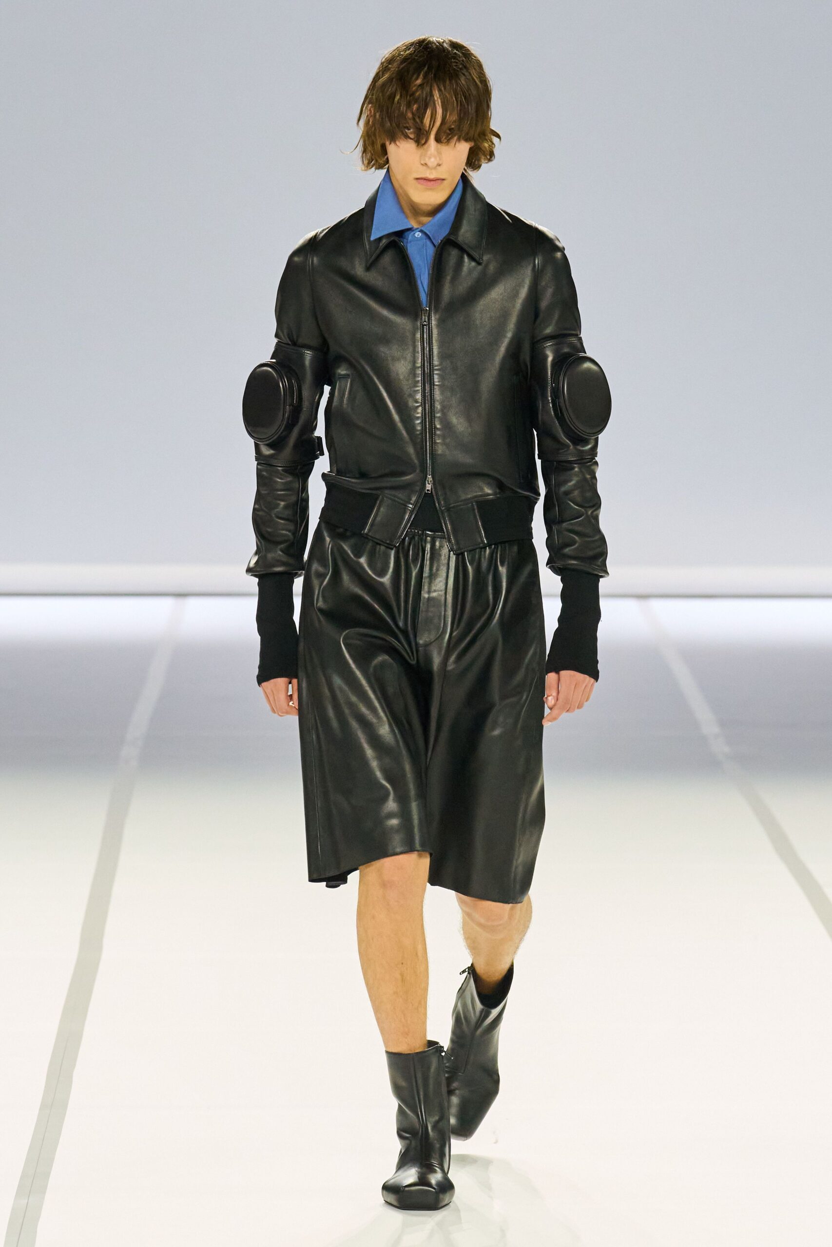 black leather jacket and skirt