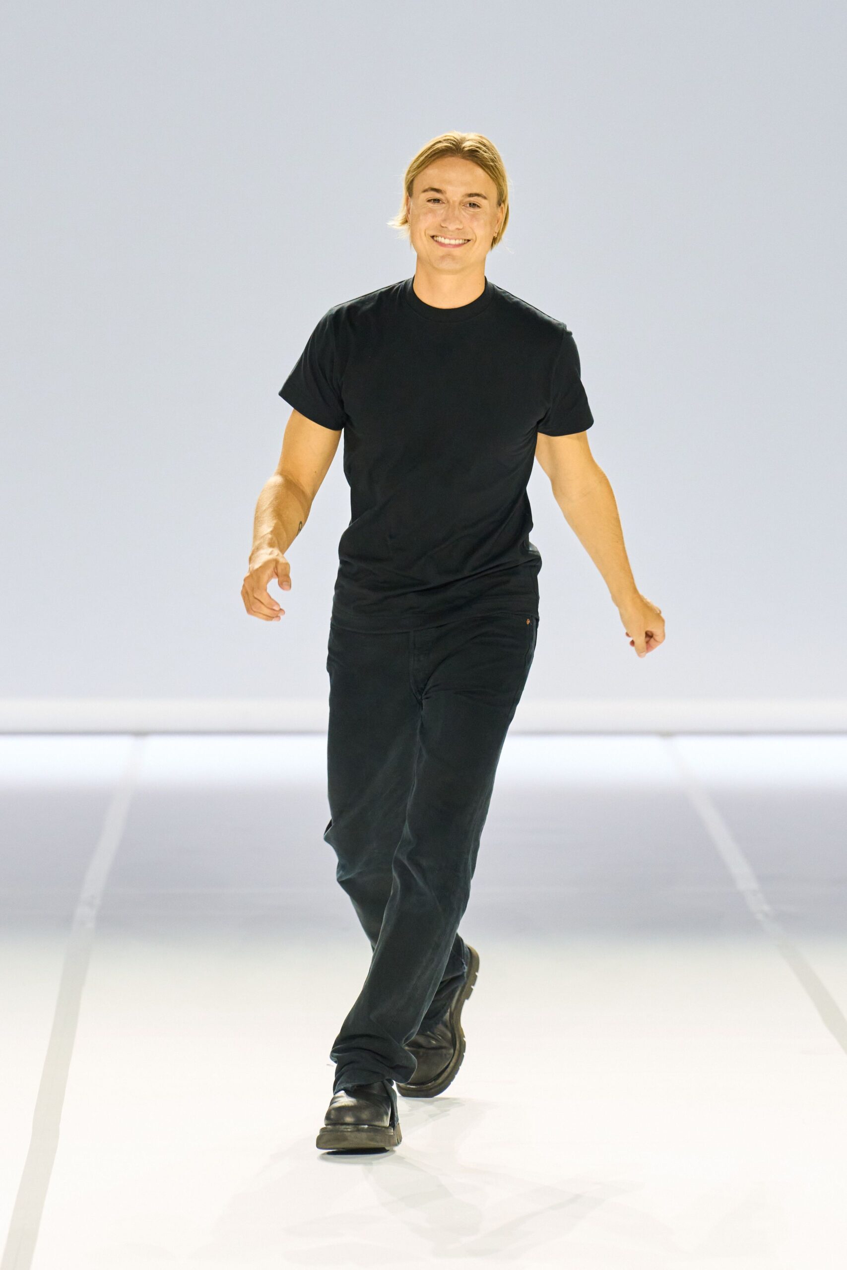 black t-shirt and pants