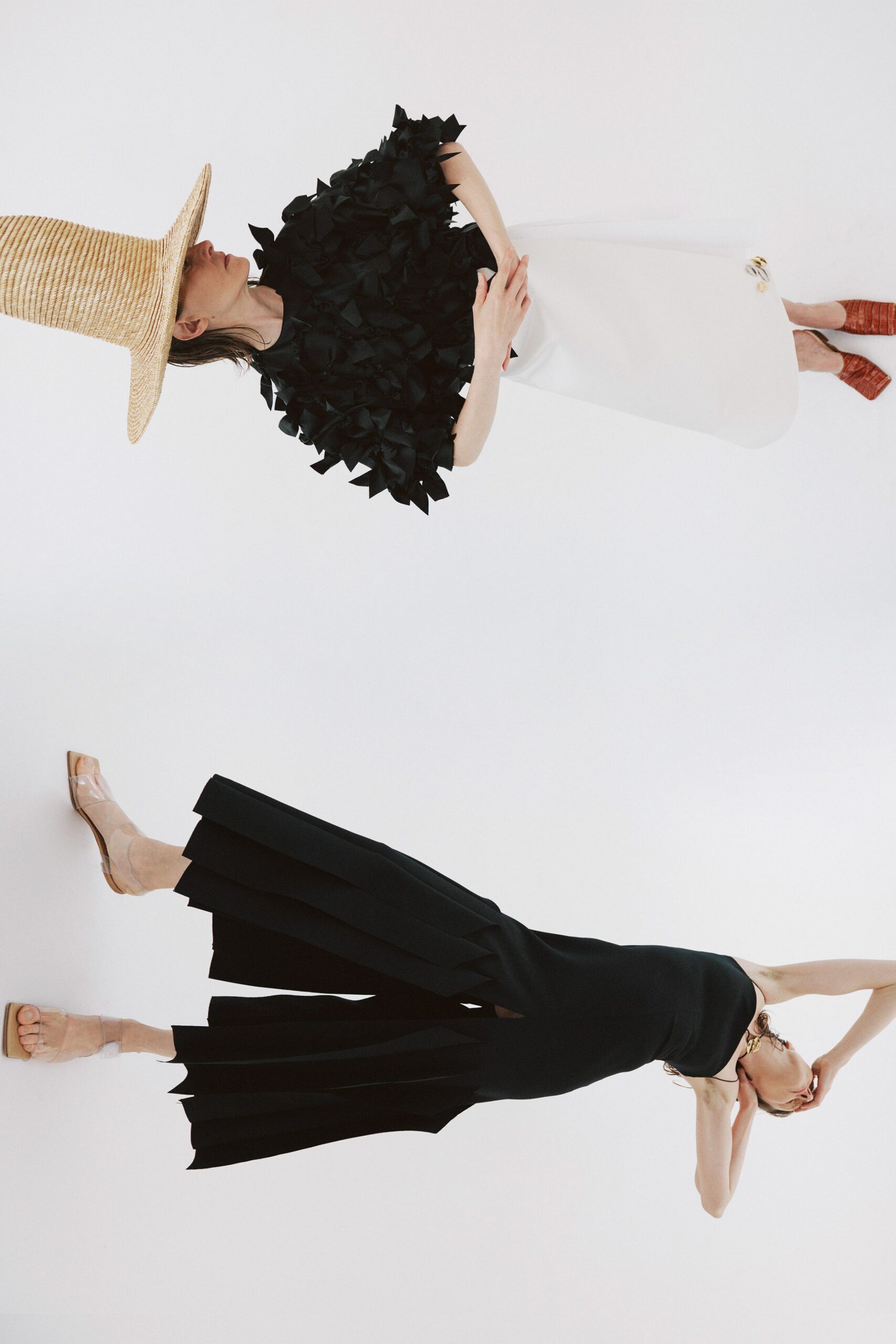 black and white midi dresses with accessories