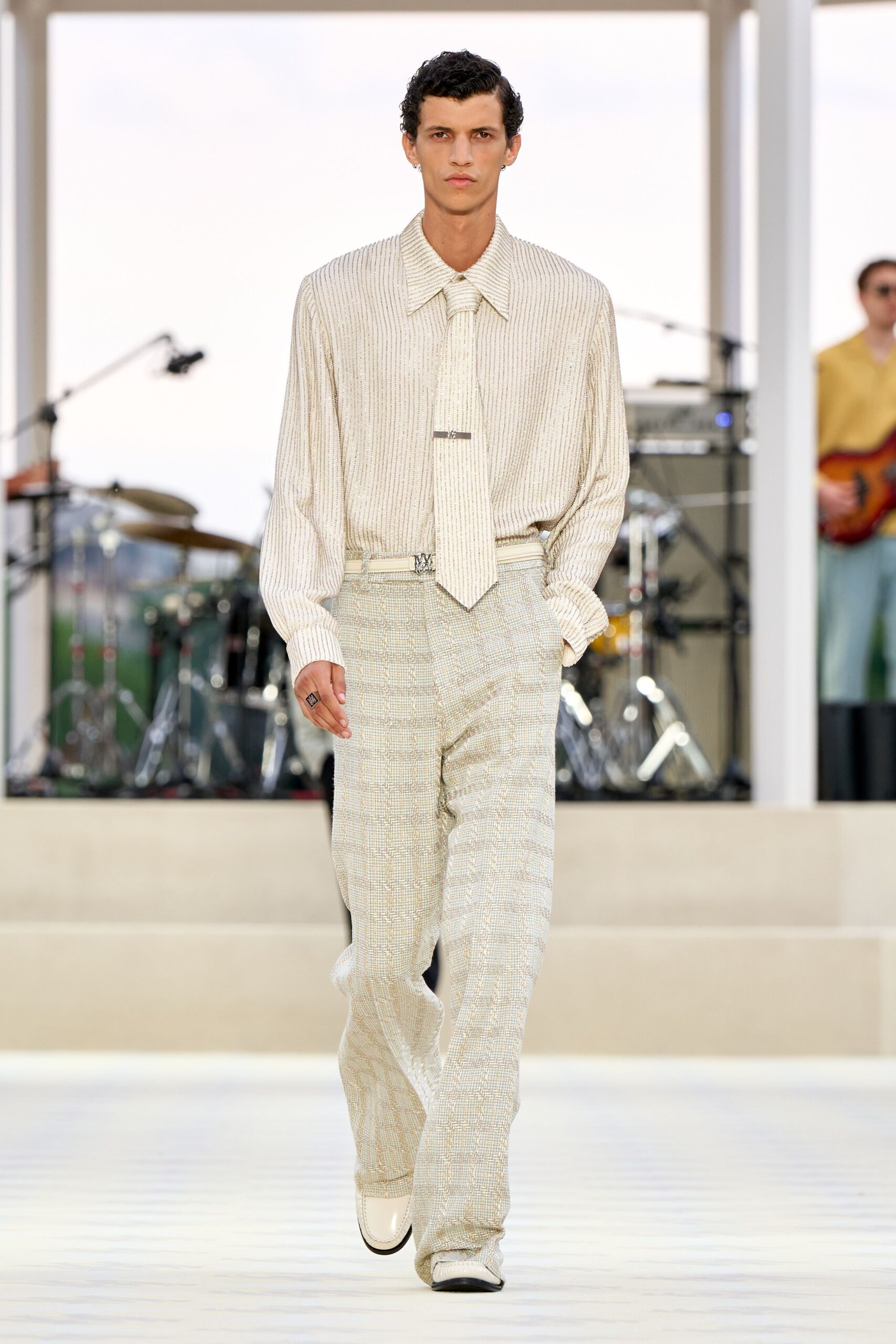 beige relaxed shirt and pants