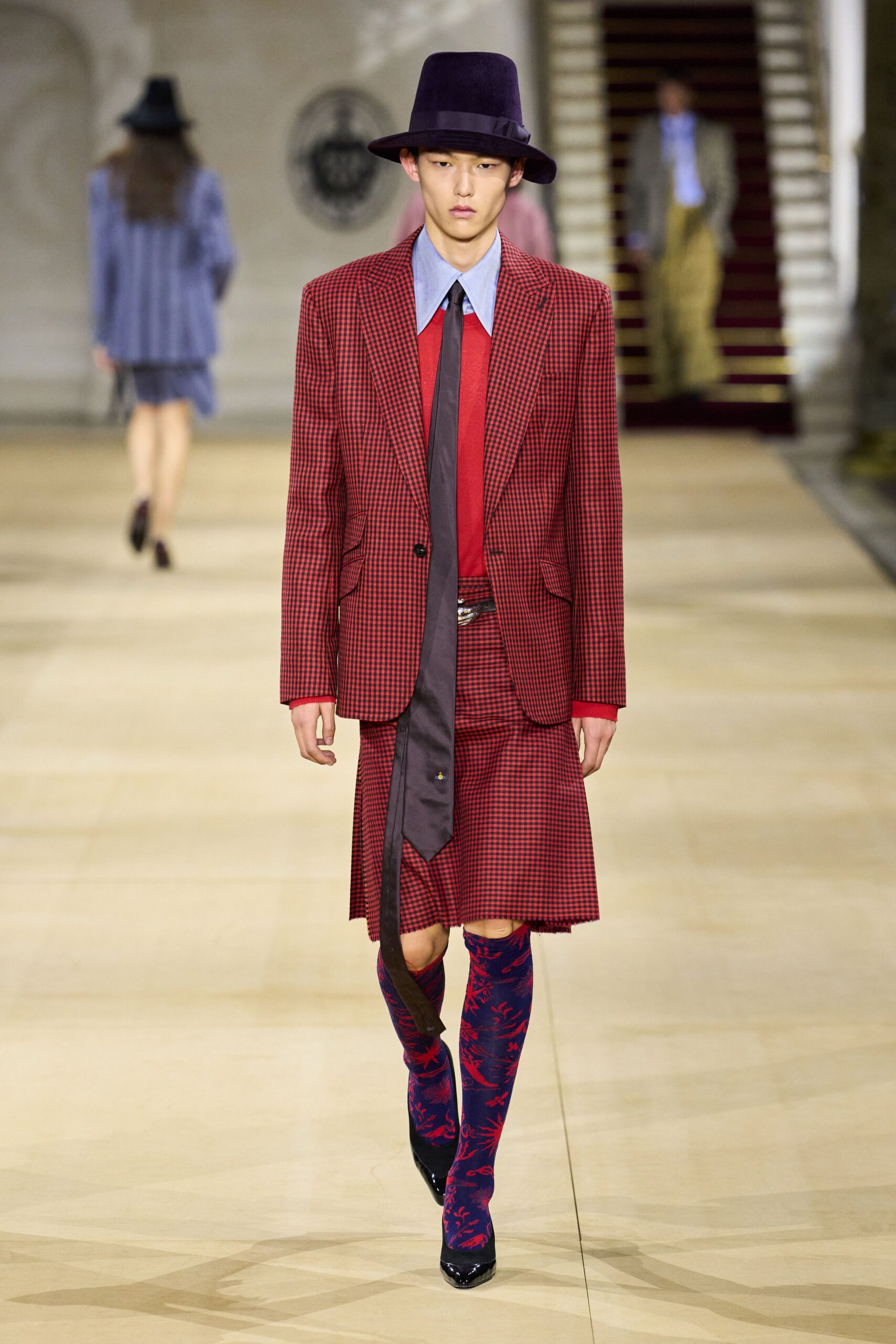 red and black tailored blazer