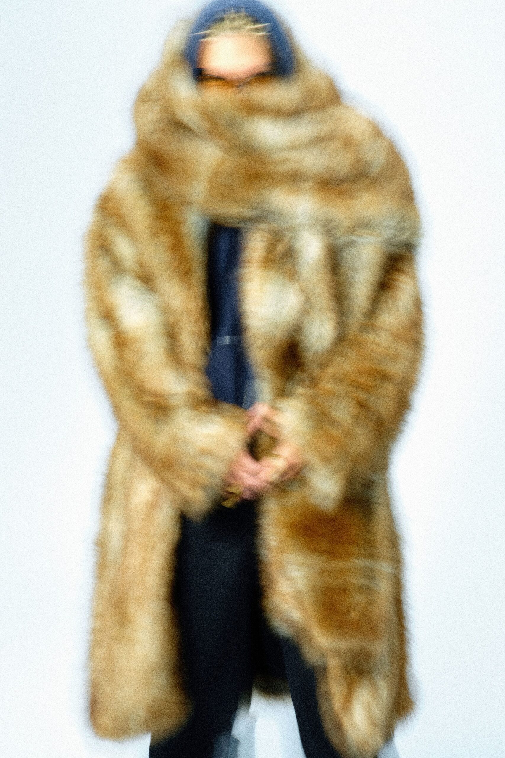 brown fur relaxed coat