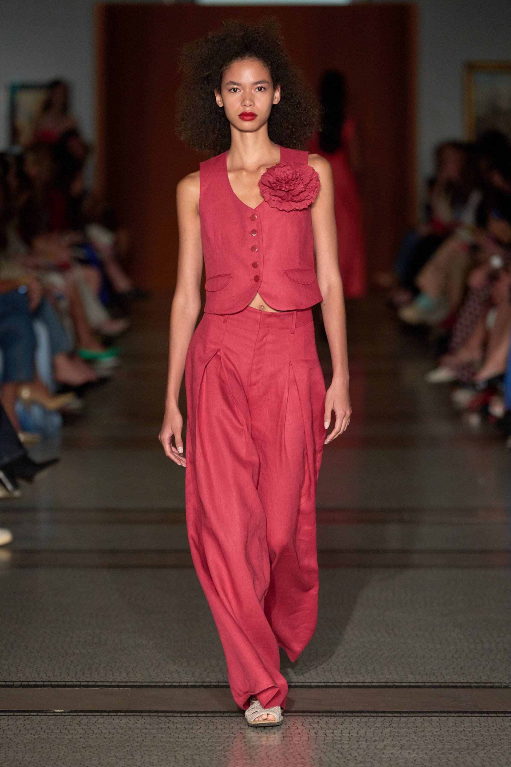 red cotton vest and pants