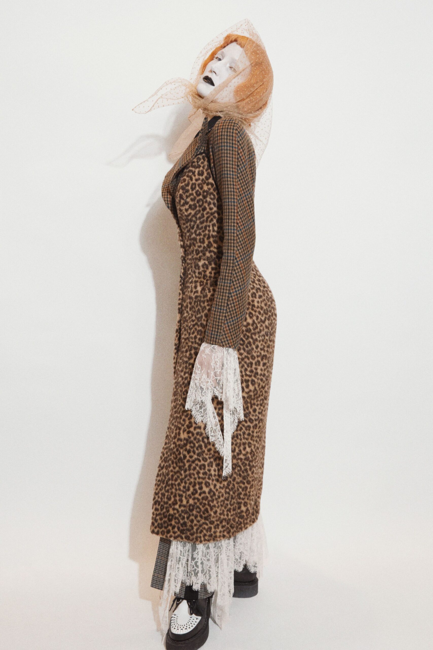 brown animal-print maxi dress