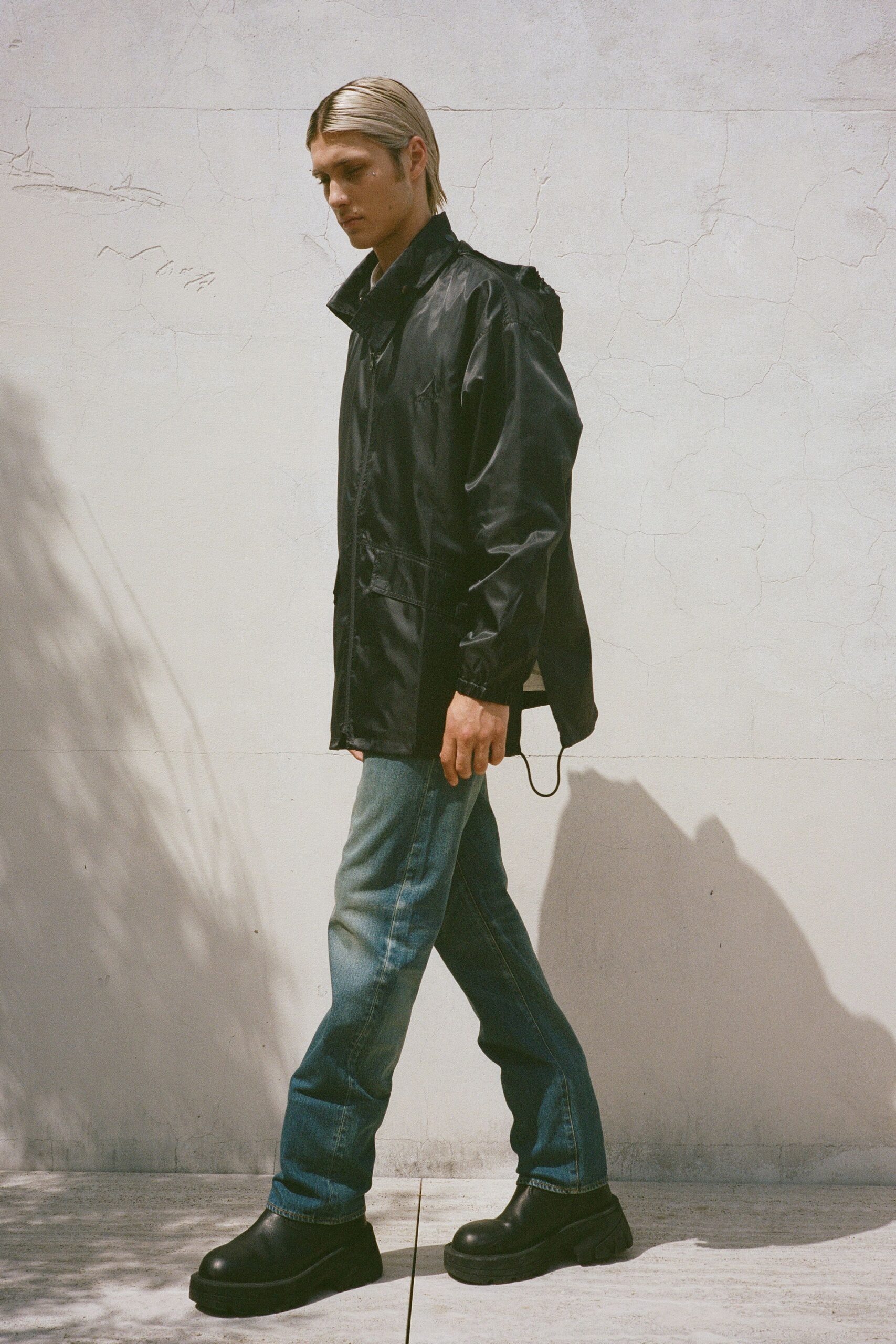 black leather boots