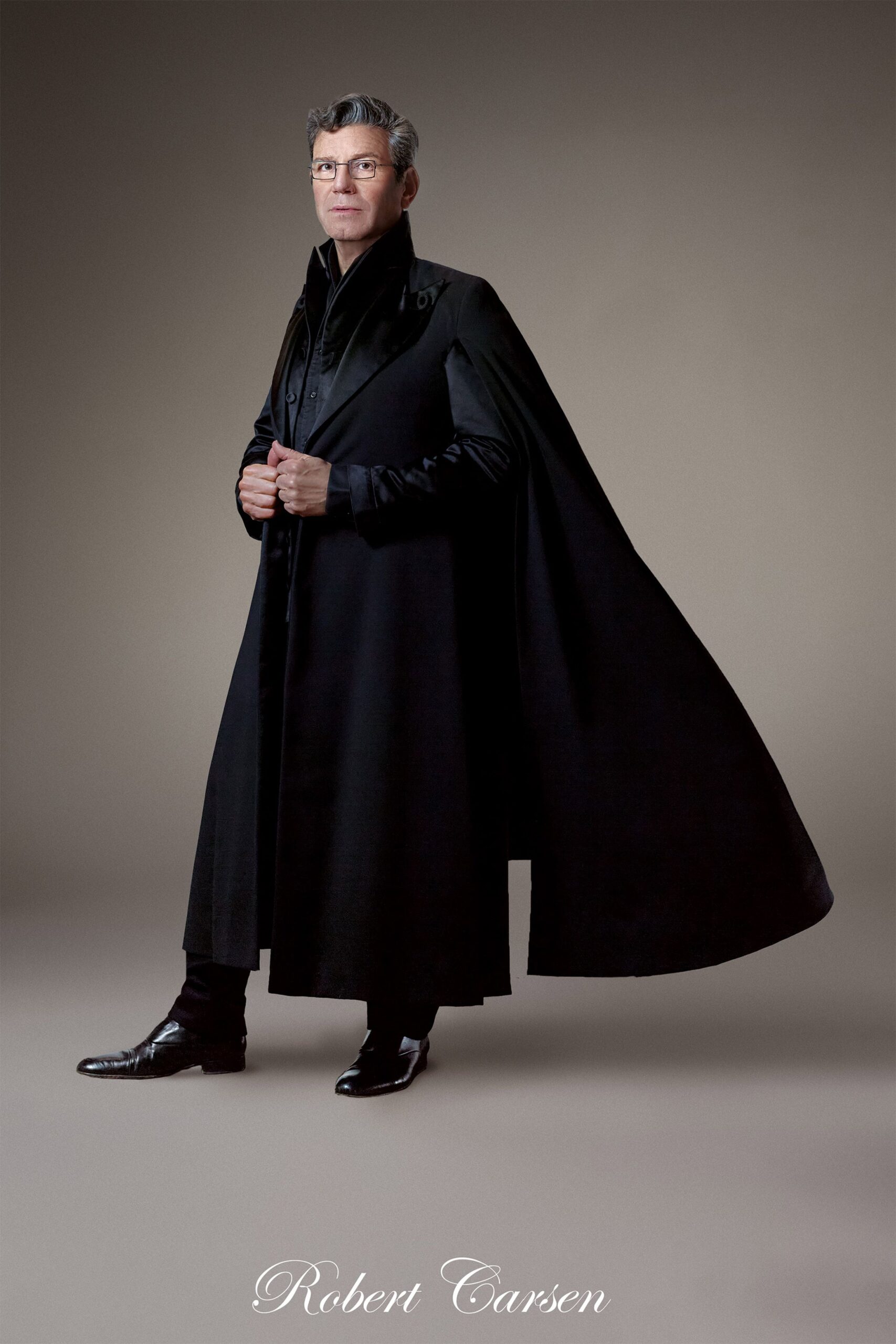 black wool cape and shirt