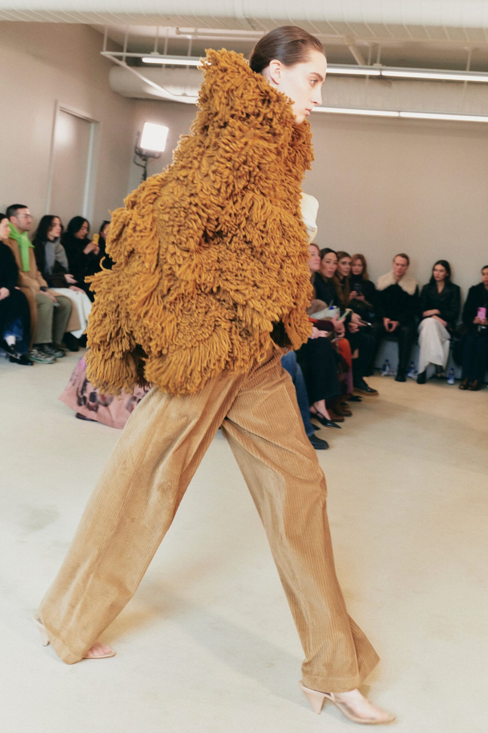 brown oversized textured coat