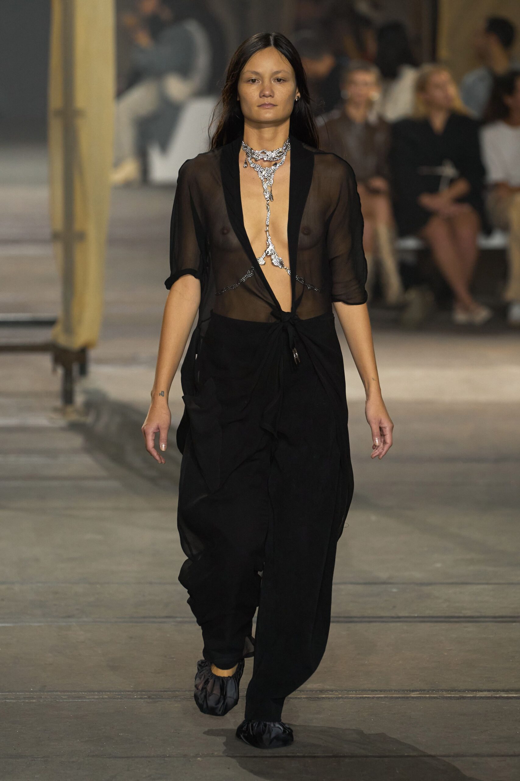 black sheer relaxed dress