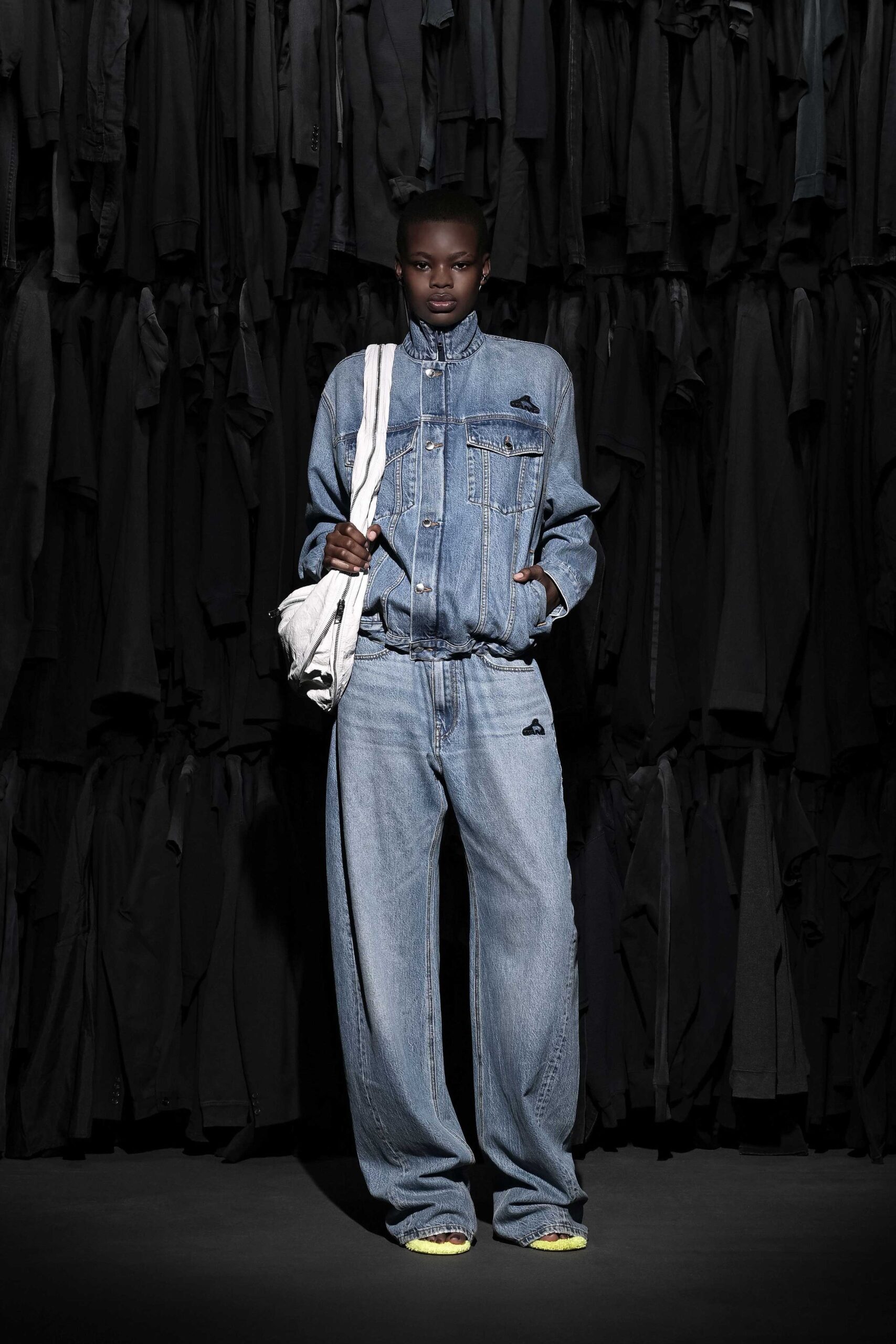 blue denim jacket and pants