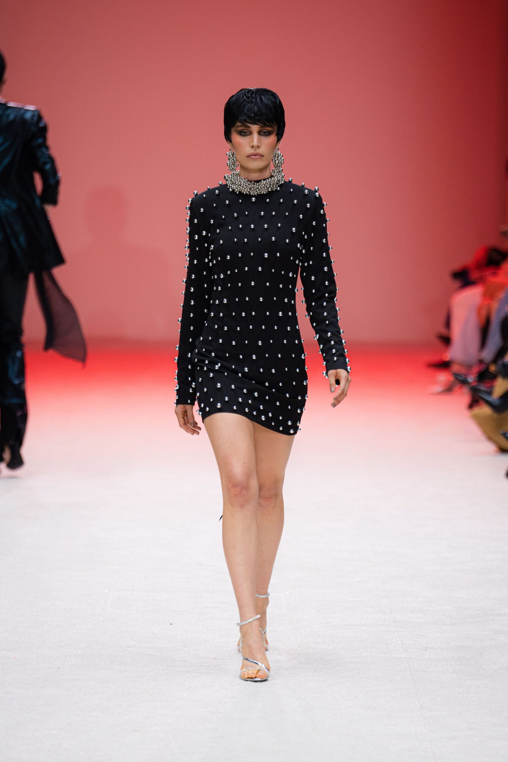 black embellished mini dress