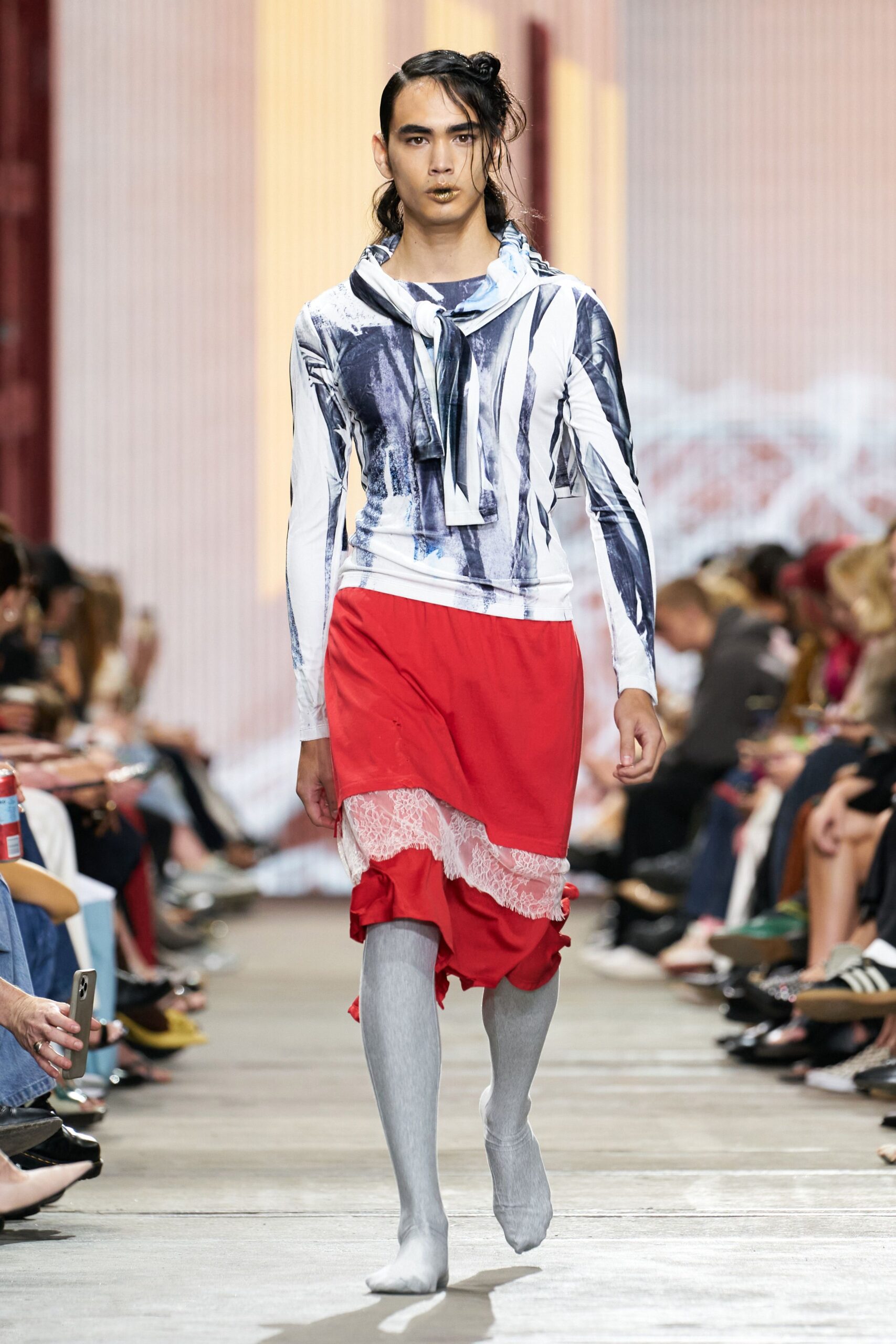 fitted hoodie and ruffled skirt