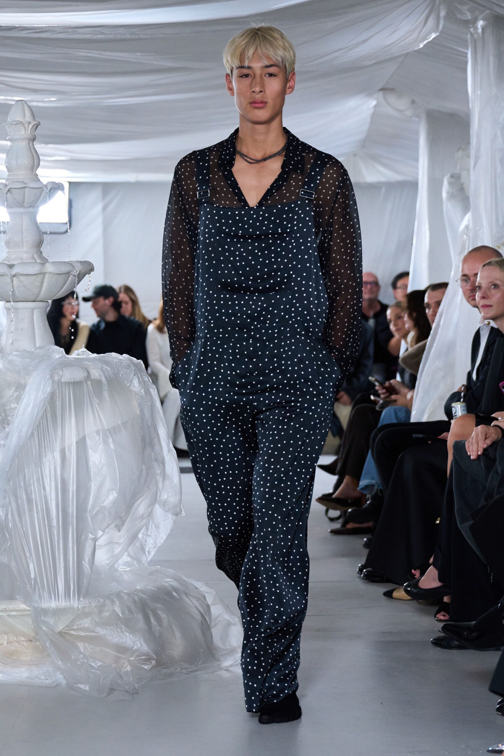 black polka dot jumpsuit