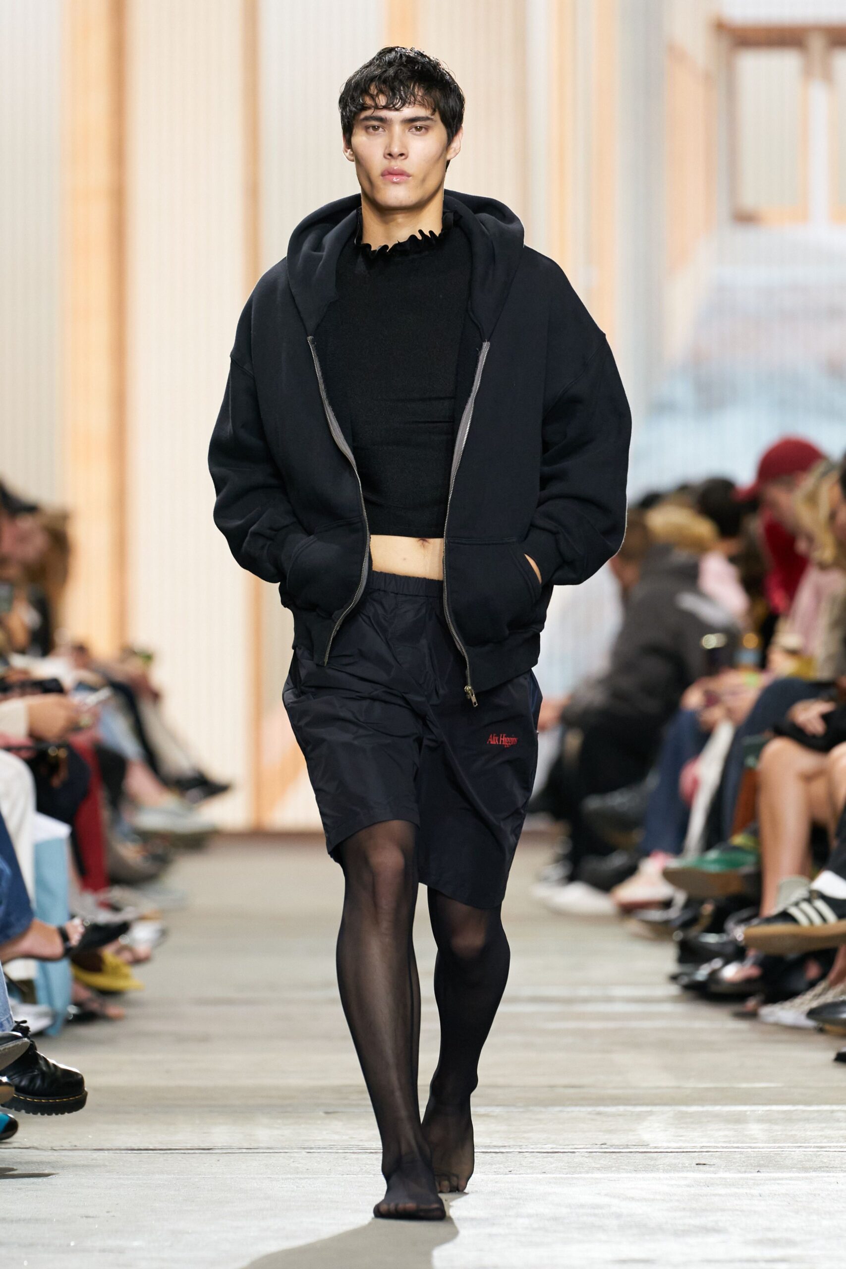 black oversized hoodie with fitted top