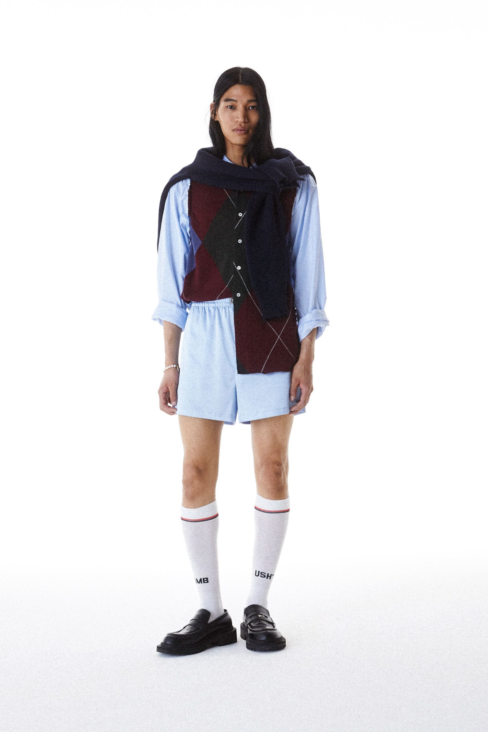 red cotton fitted buttoned vest