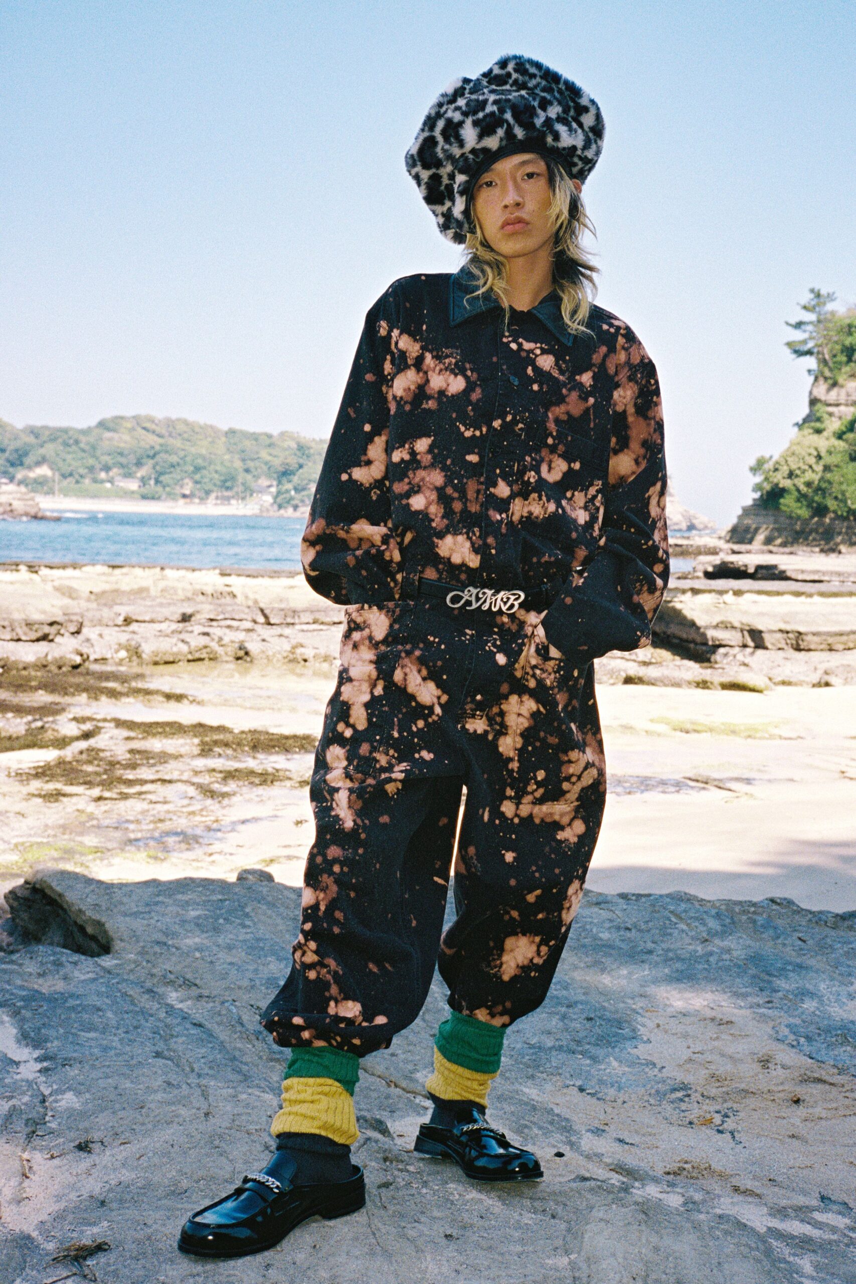 black cotton long-sleeve collared oversized longline jacket