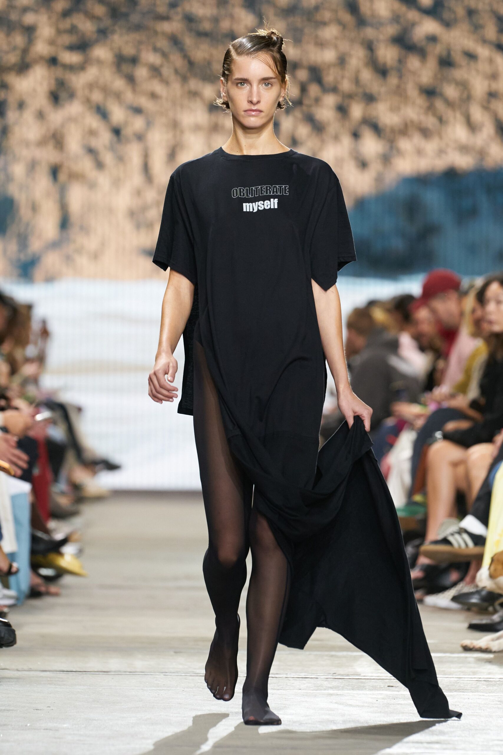 black relaxed midi dress