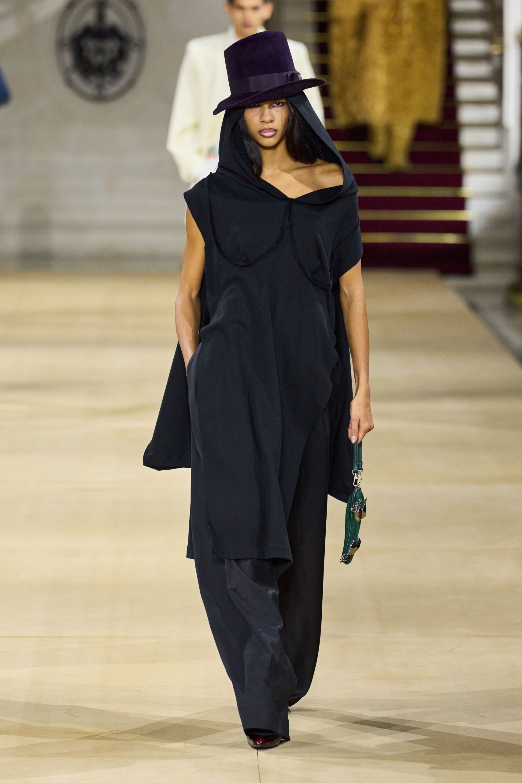 black relaxed off-shoulder dress
