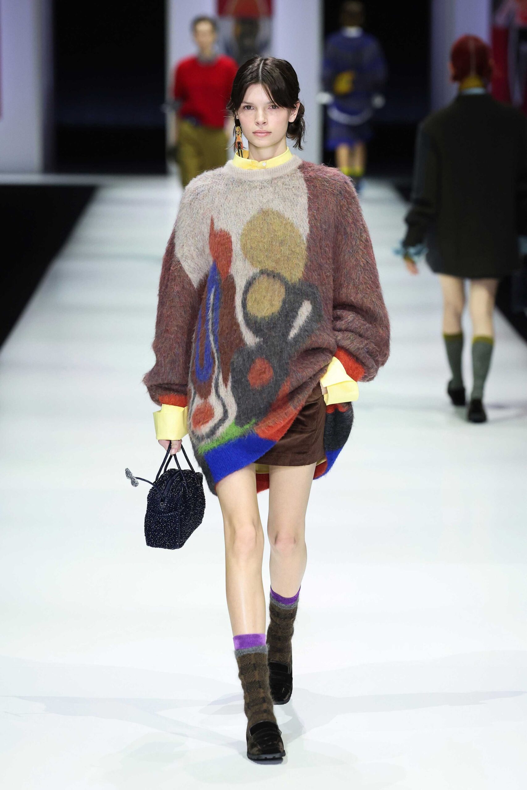 multi-colored oversized sweater