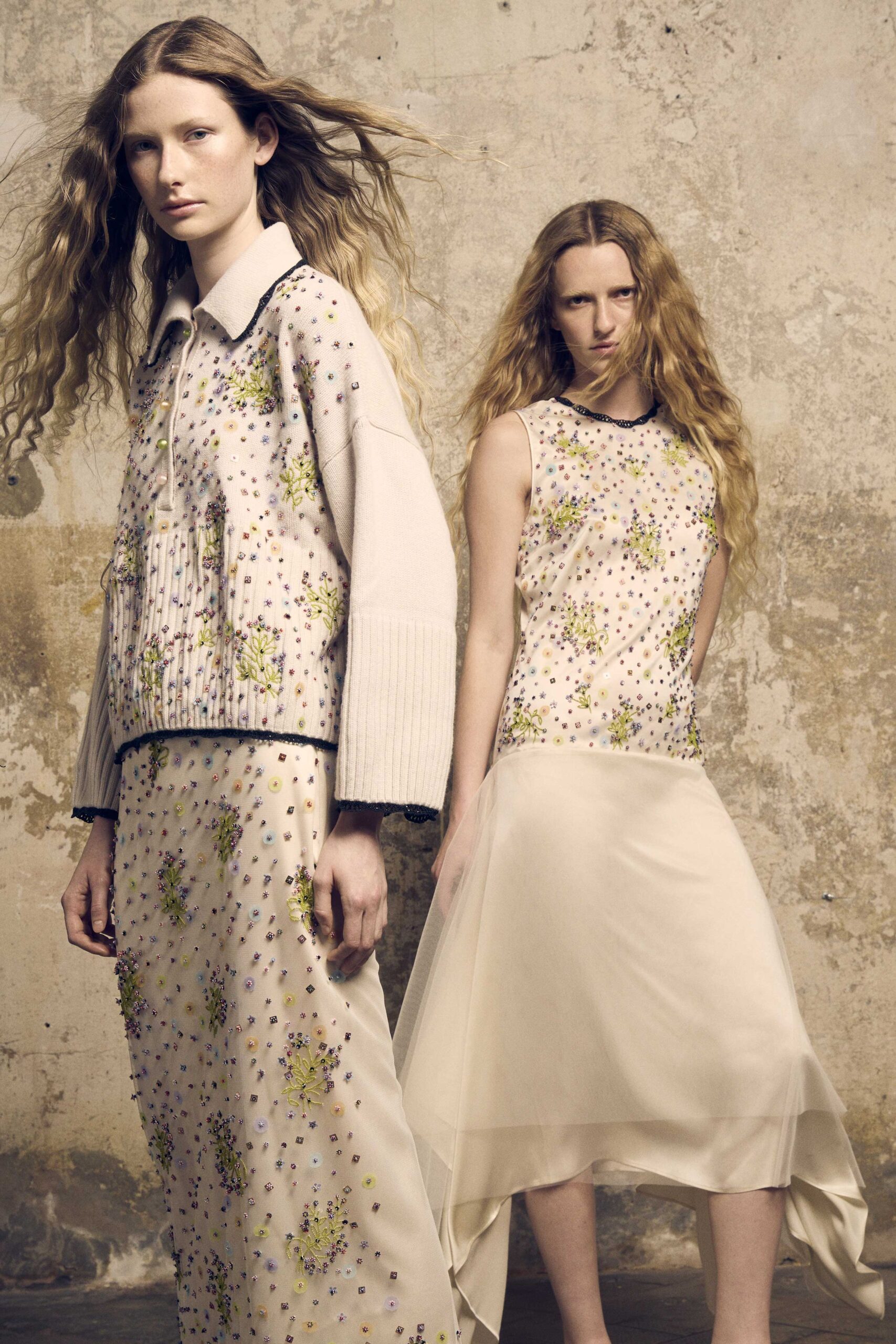 white silk sleeveless high-neck fitted embellished printed dress
