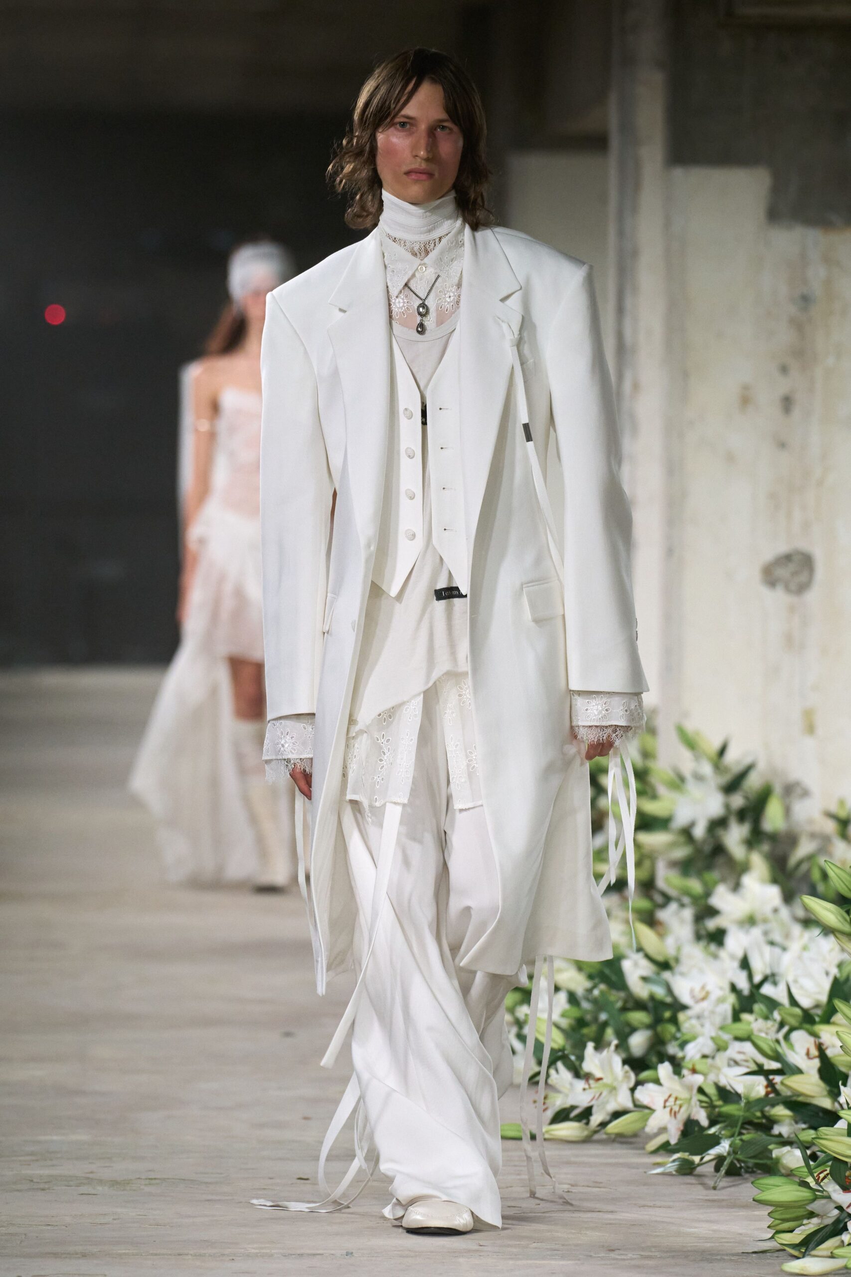 white cotton fitted buttoned vest