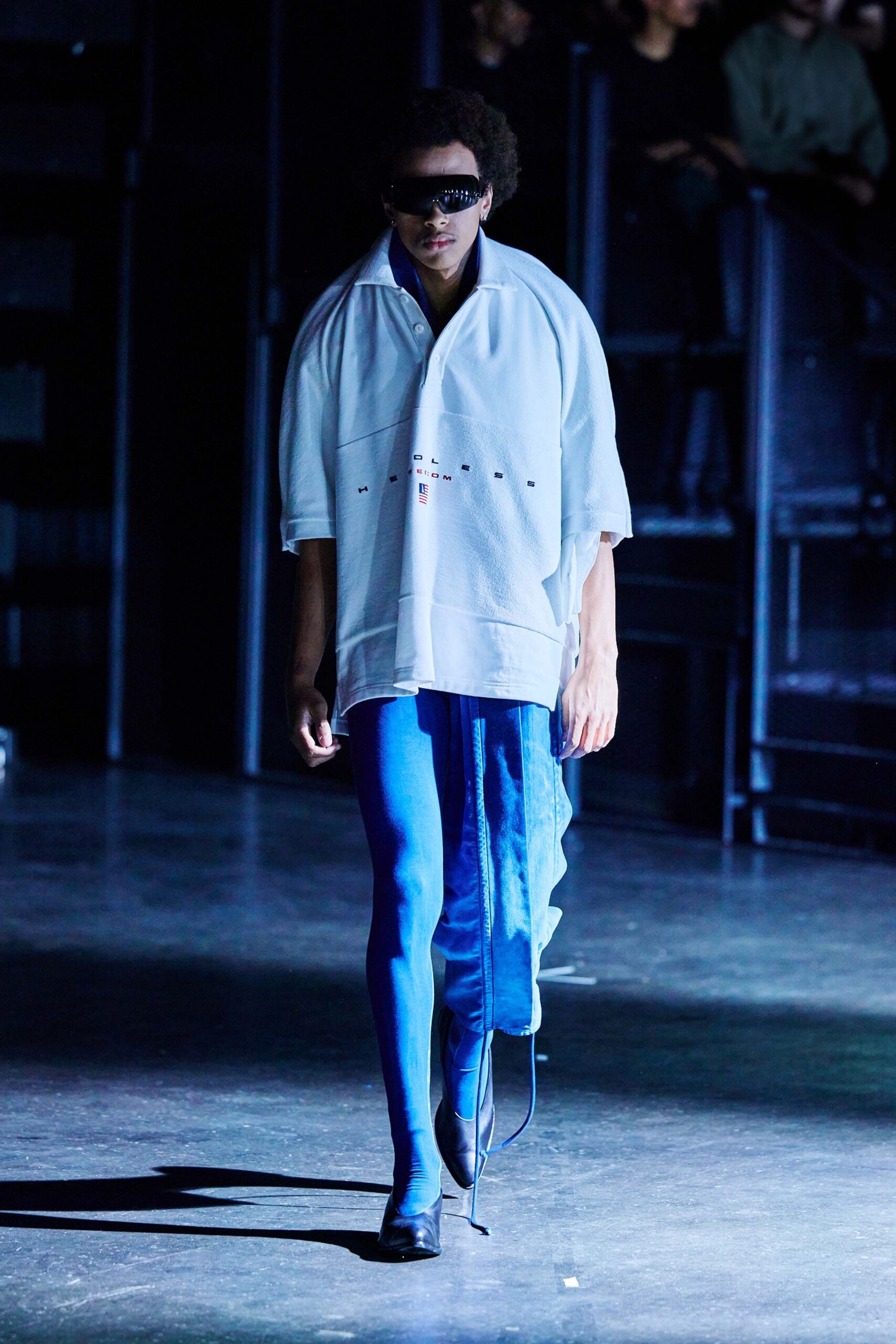blue denim fitted zippered pants