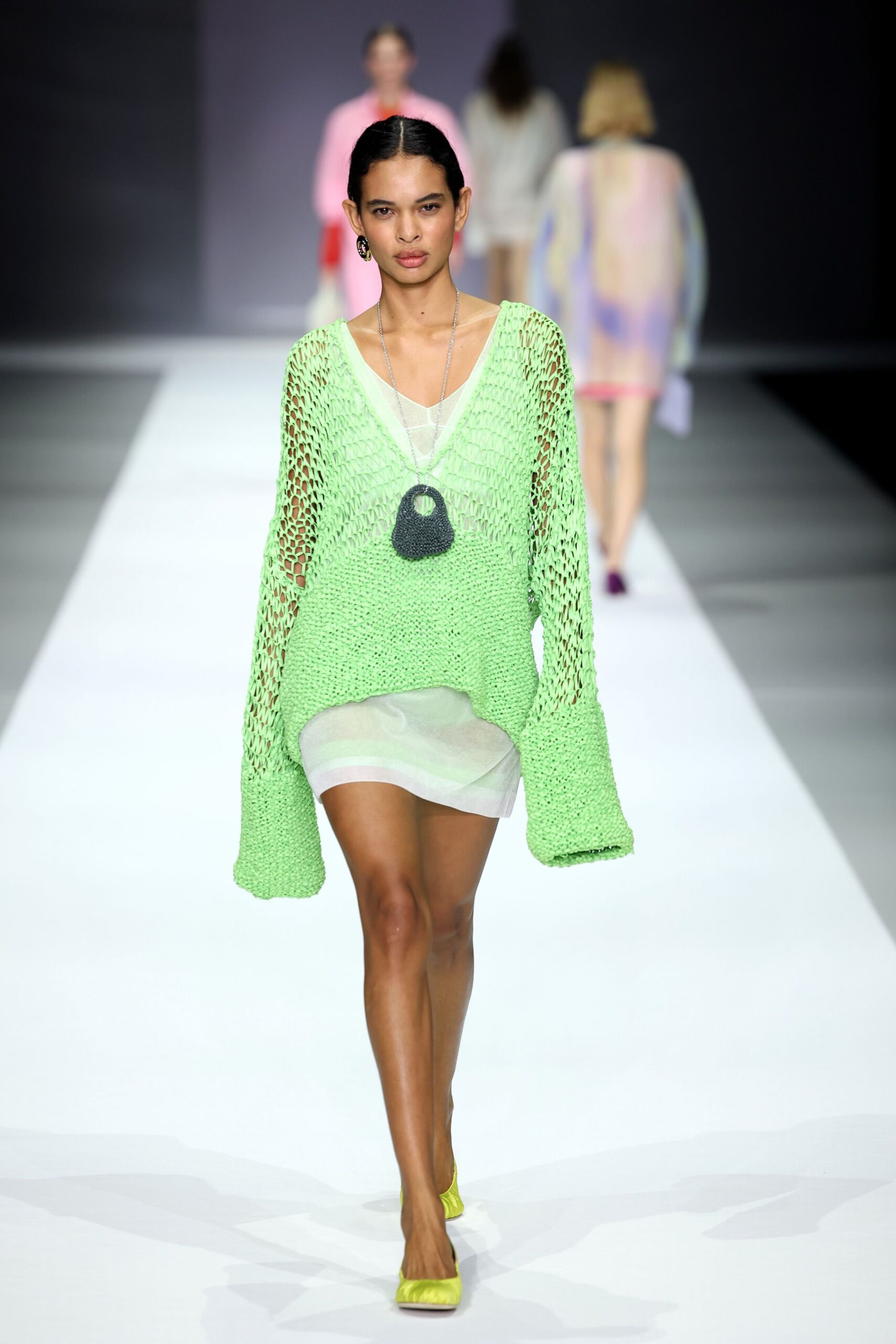 green cotton long-sleeve relaxed top